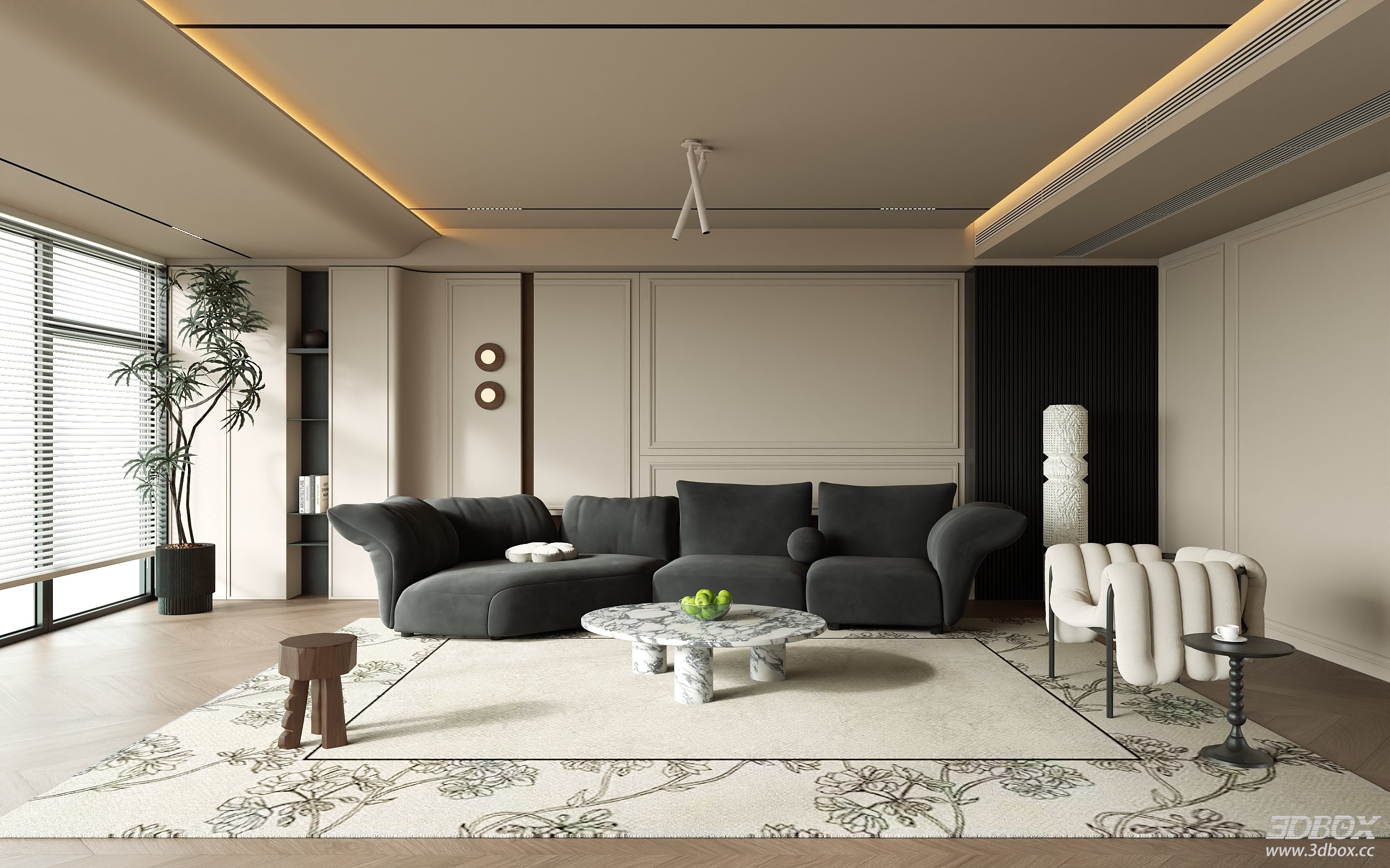 Modern Living Room 3D Model