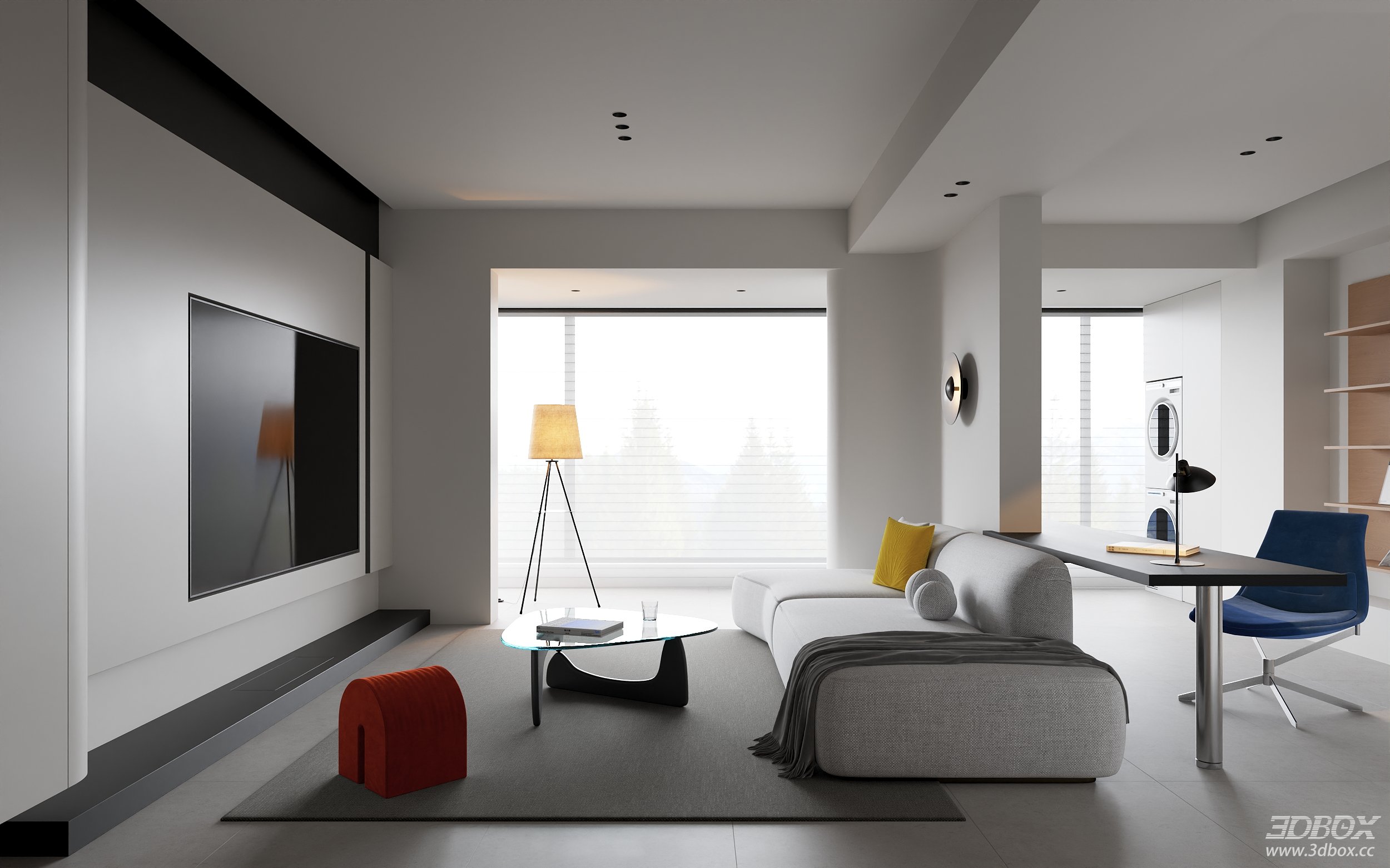 Modern Office Room 3D Model