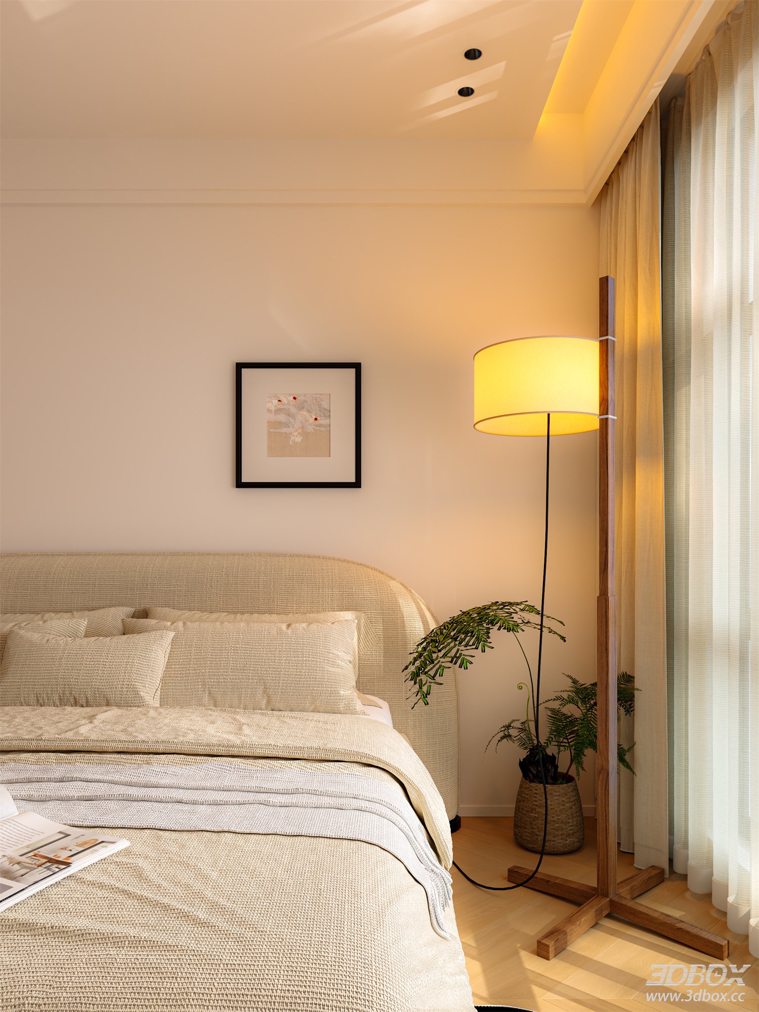 Modern Minimalist Bedroom 3D Model