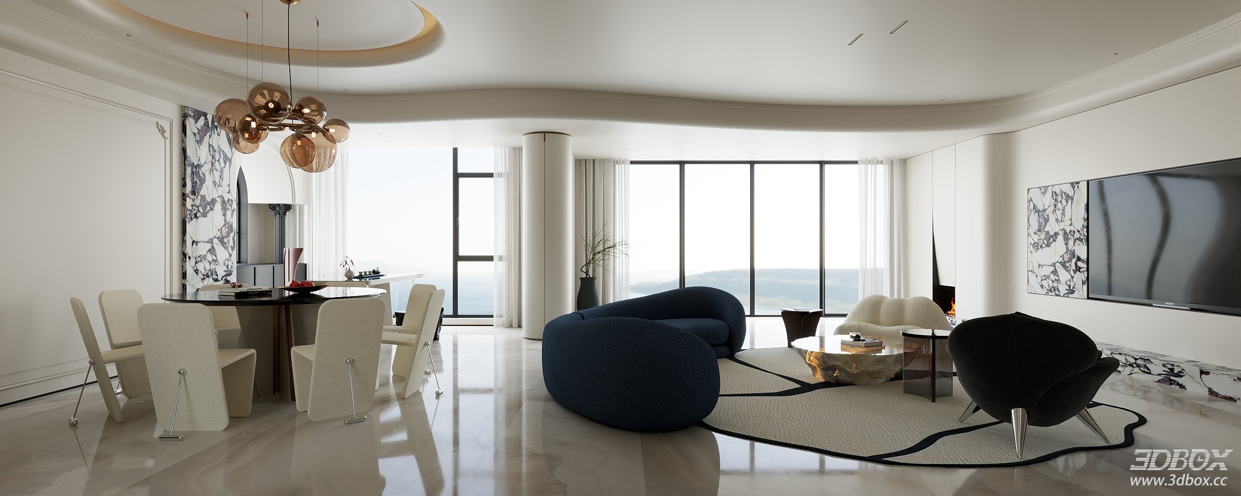 Modern Living Room 3D Model