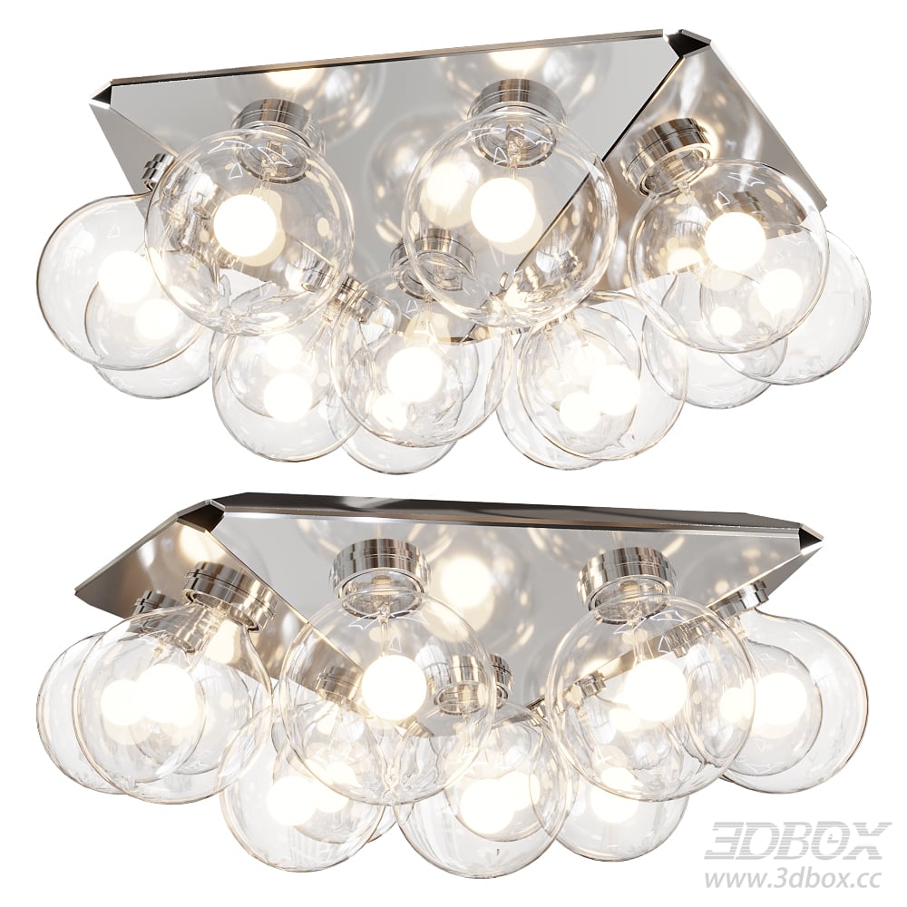 Modern Ceiling Lamp with Transparent Globes