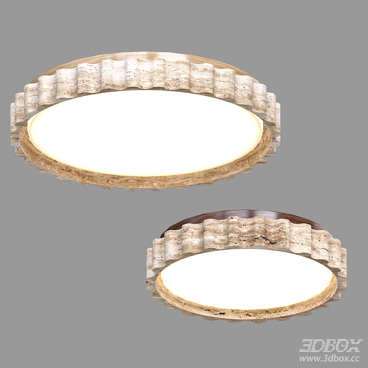 Round Ceiling Lamp with Wave - shaped Design