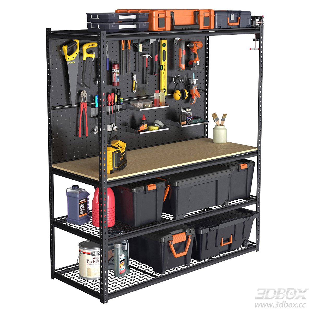 Workbench and Shelf 3D Model