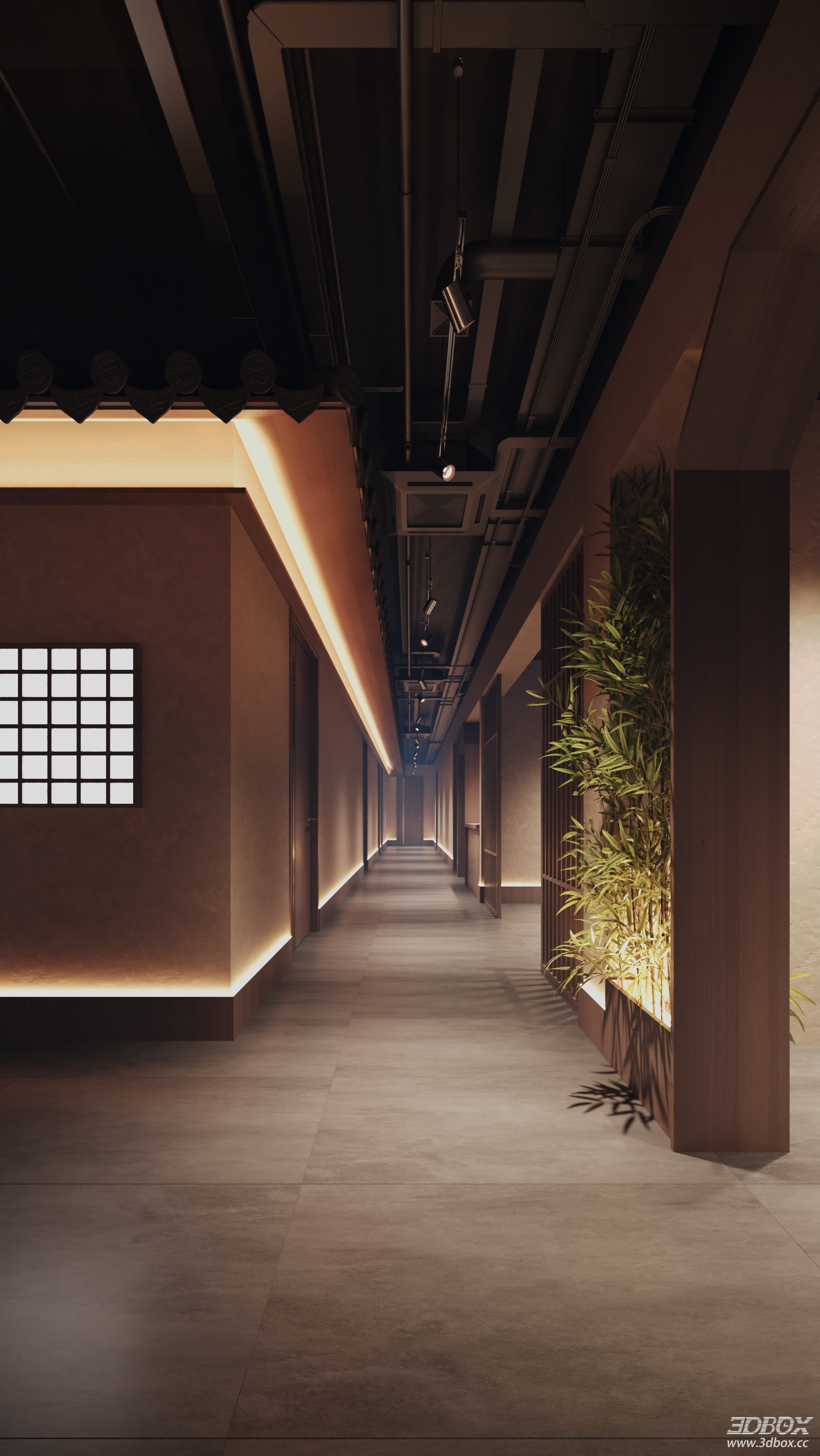 Modern Hallway 3D Model
