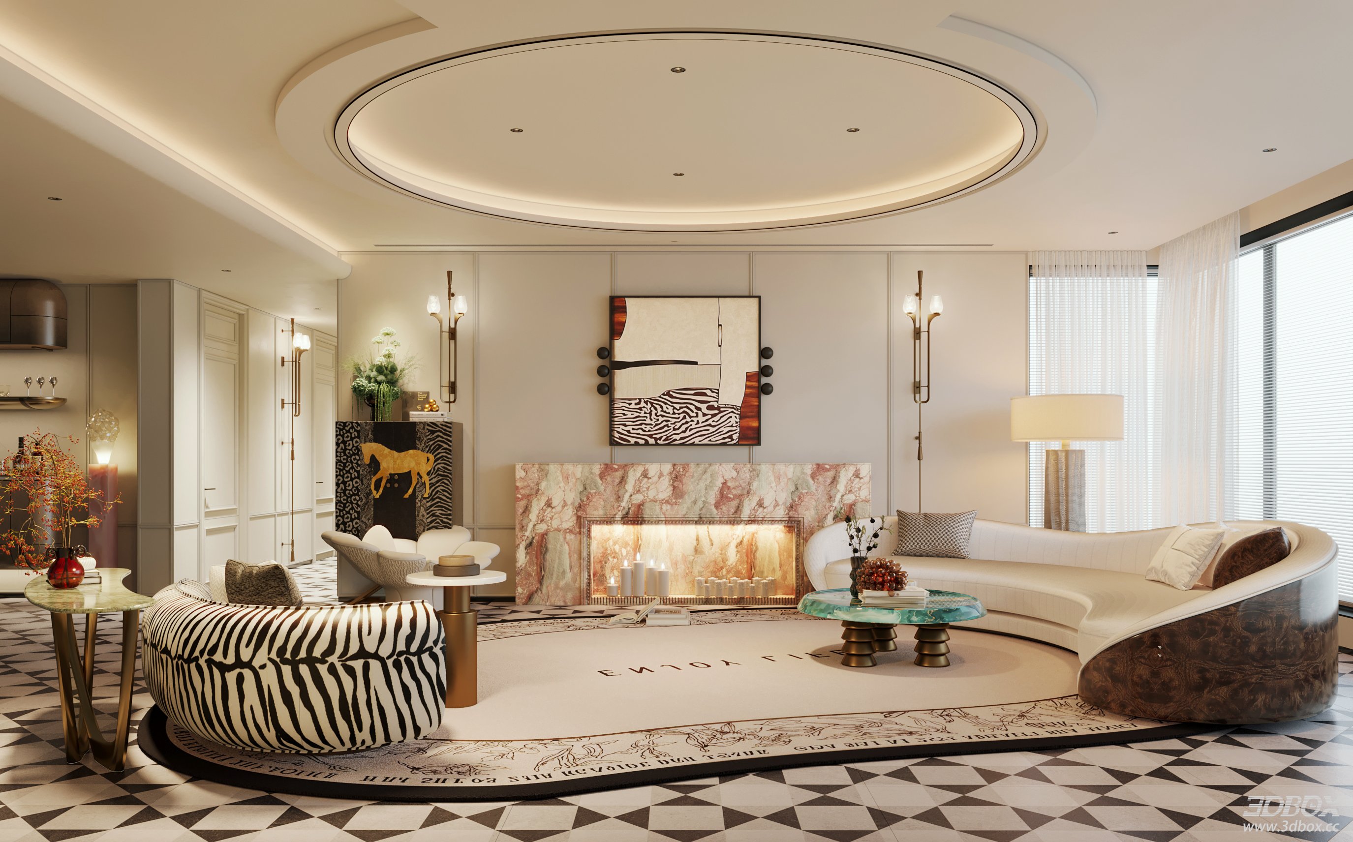 Modern Living Room 3D Model