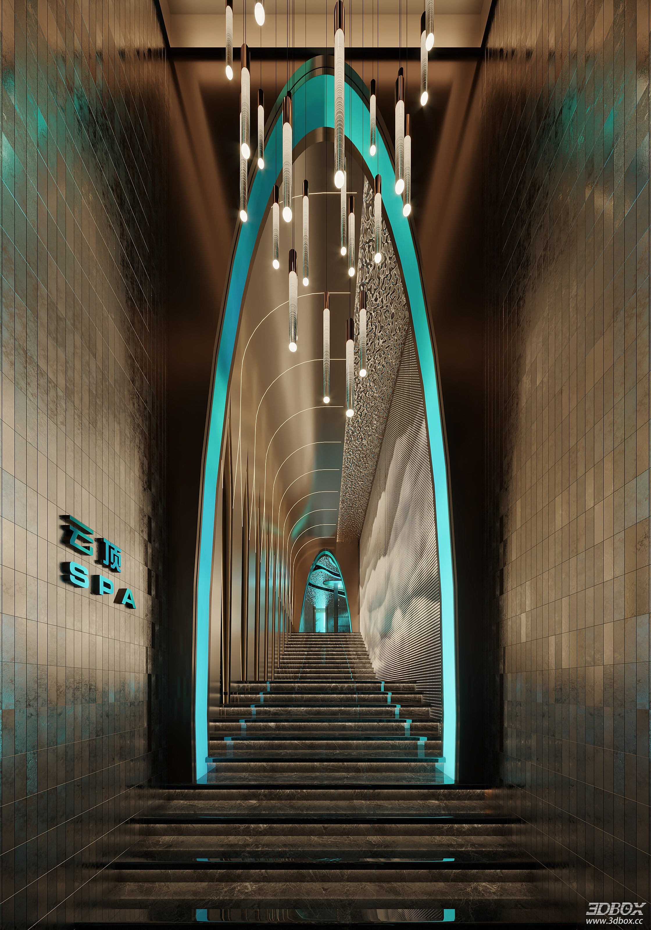 Modern Spa Room Entrance 3D Model