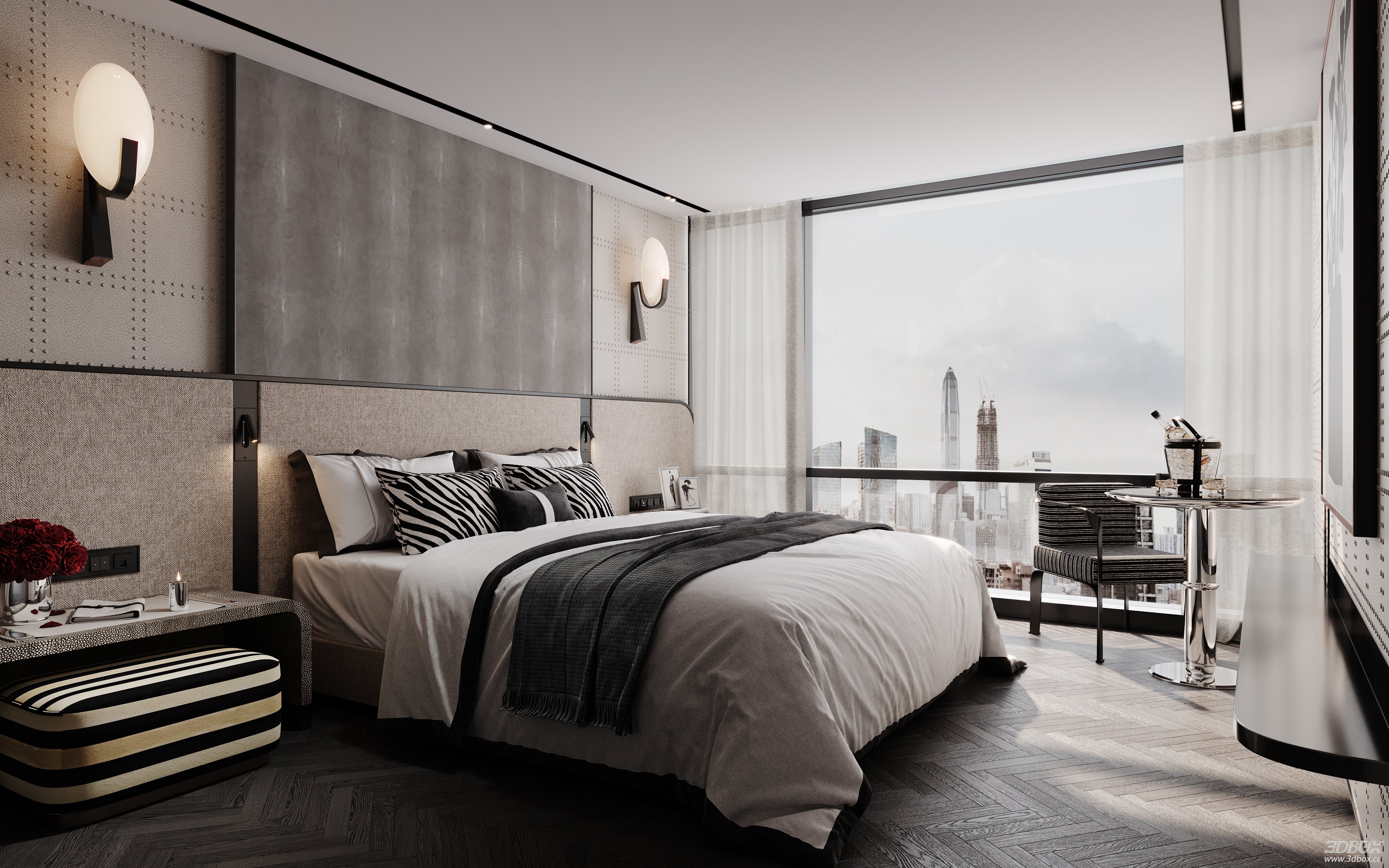Contemporary Bedroom 3D Model