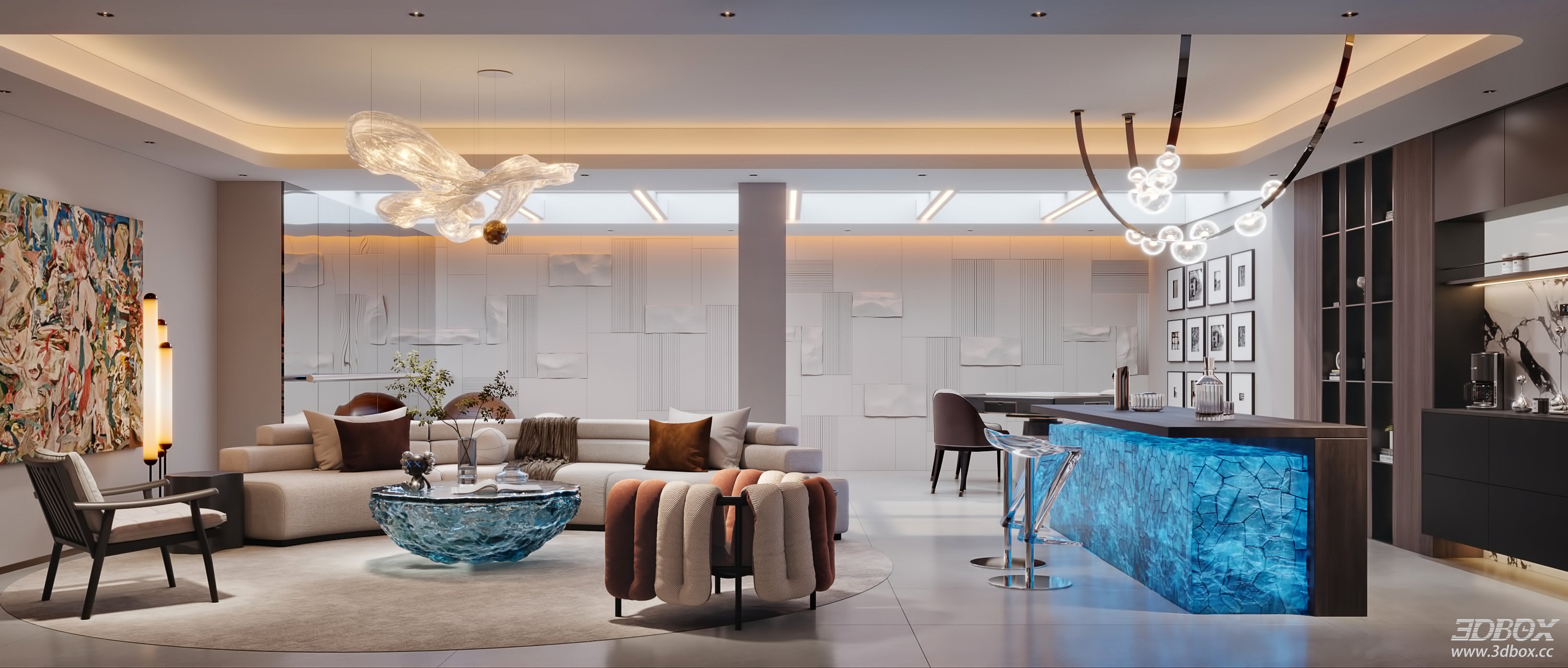 Modern Living Room 3D Model