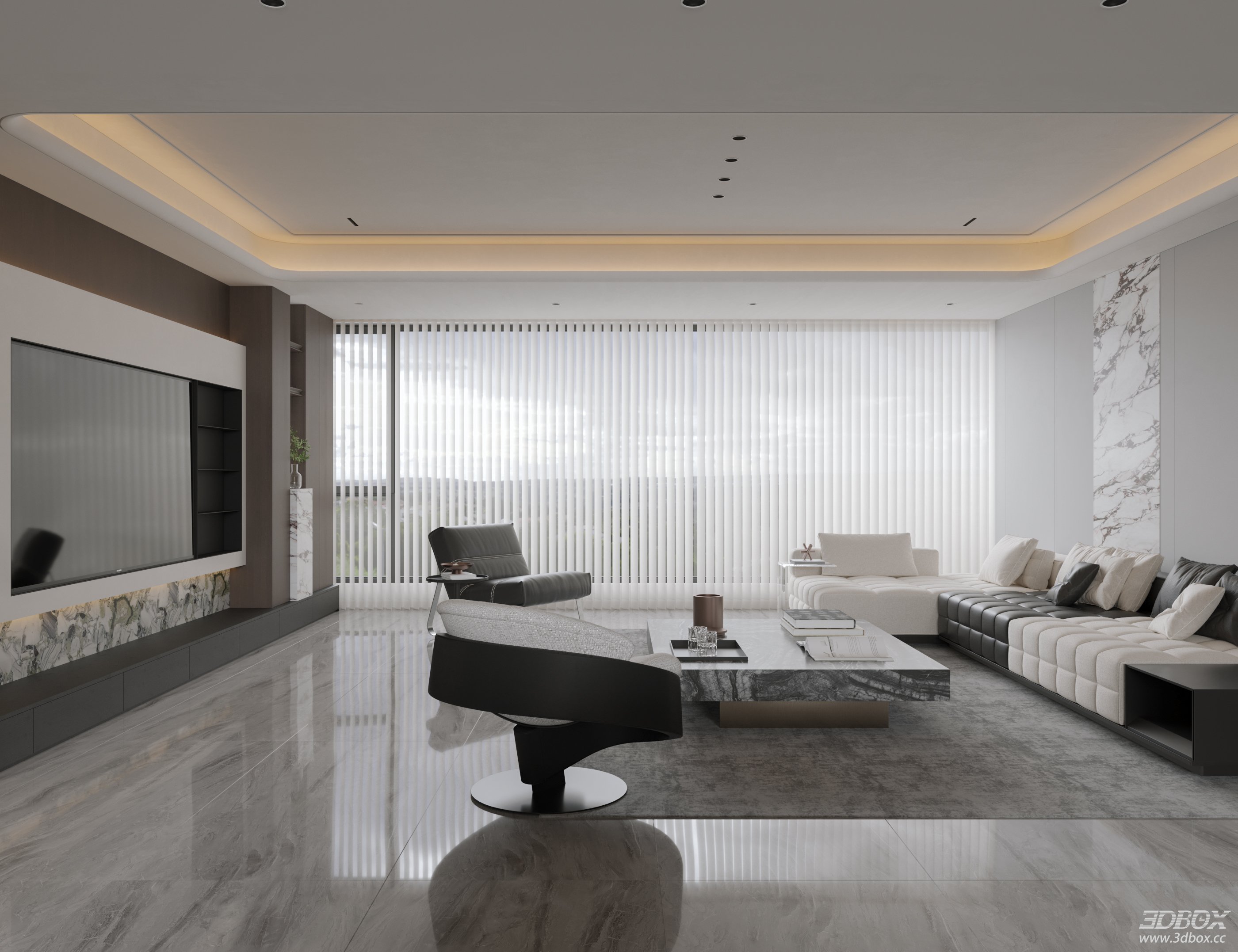 Modern Living Room 3D Model