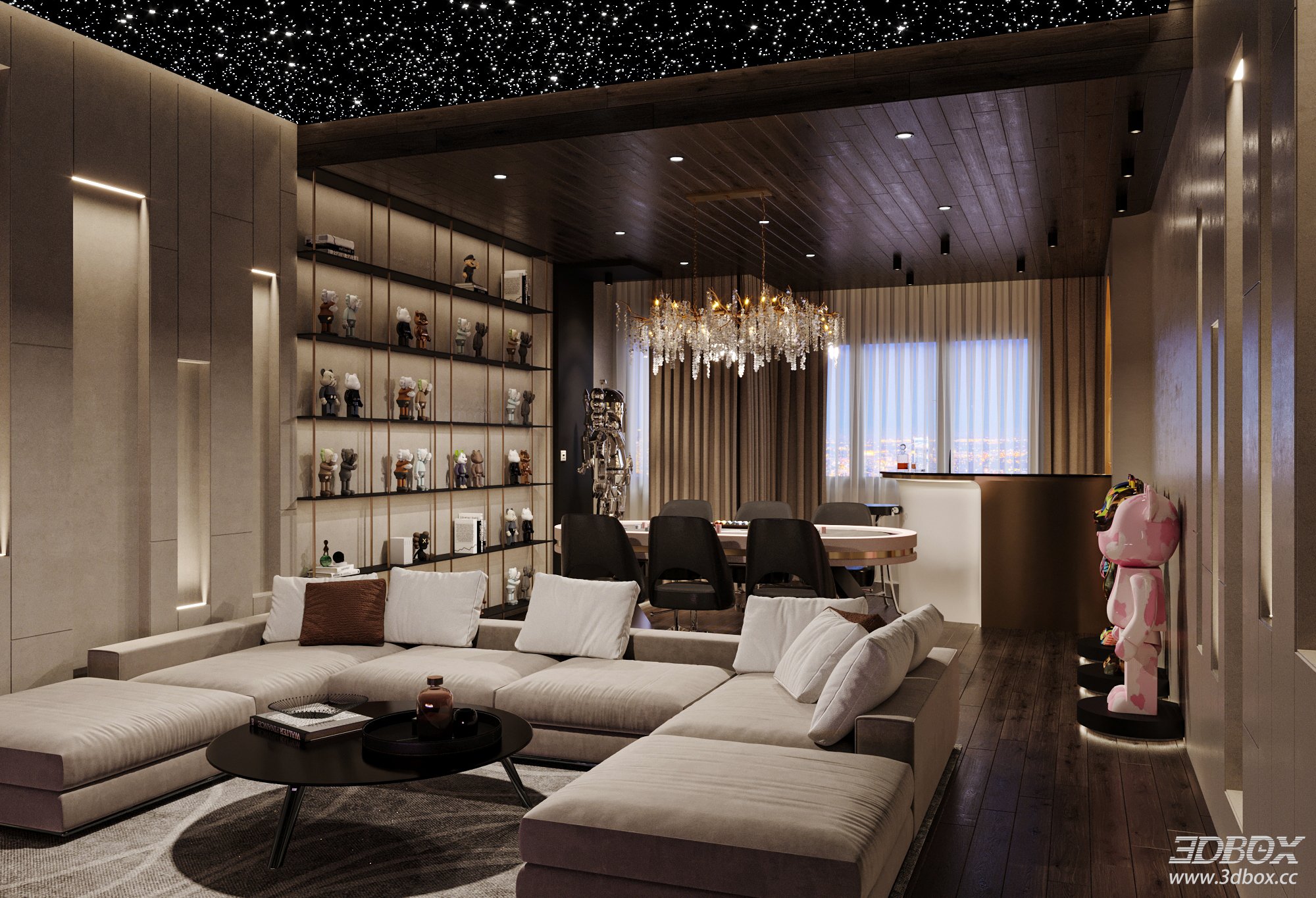 Modern Living Room with Entertainment Area