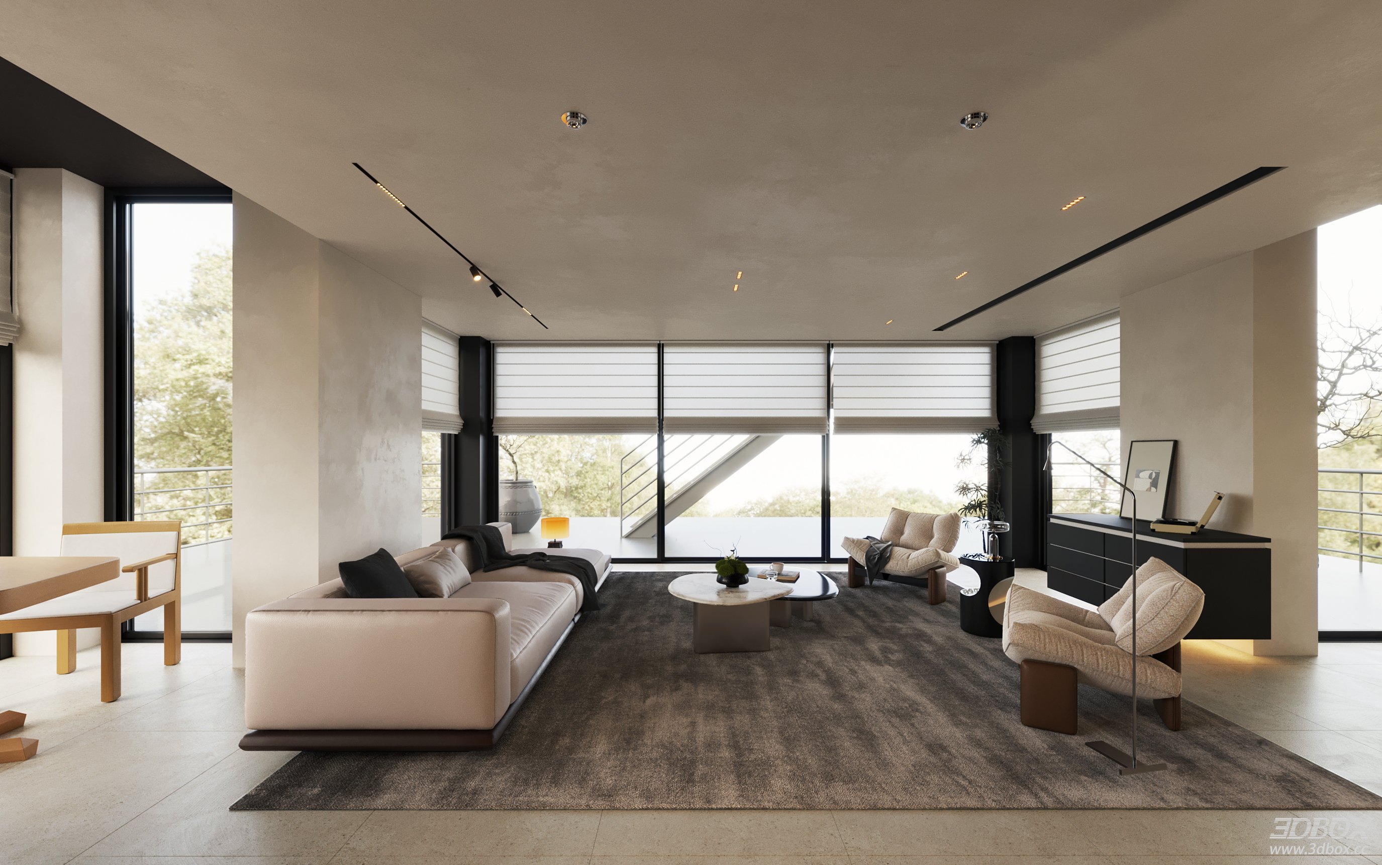 Modern Living Room 3D Model