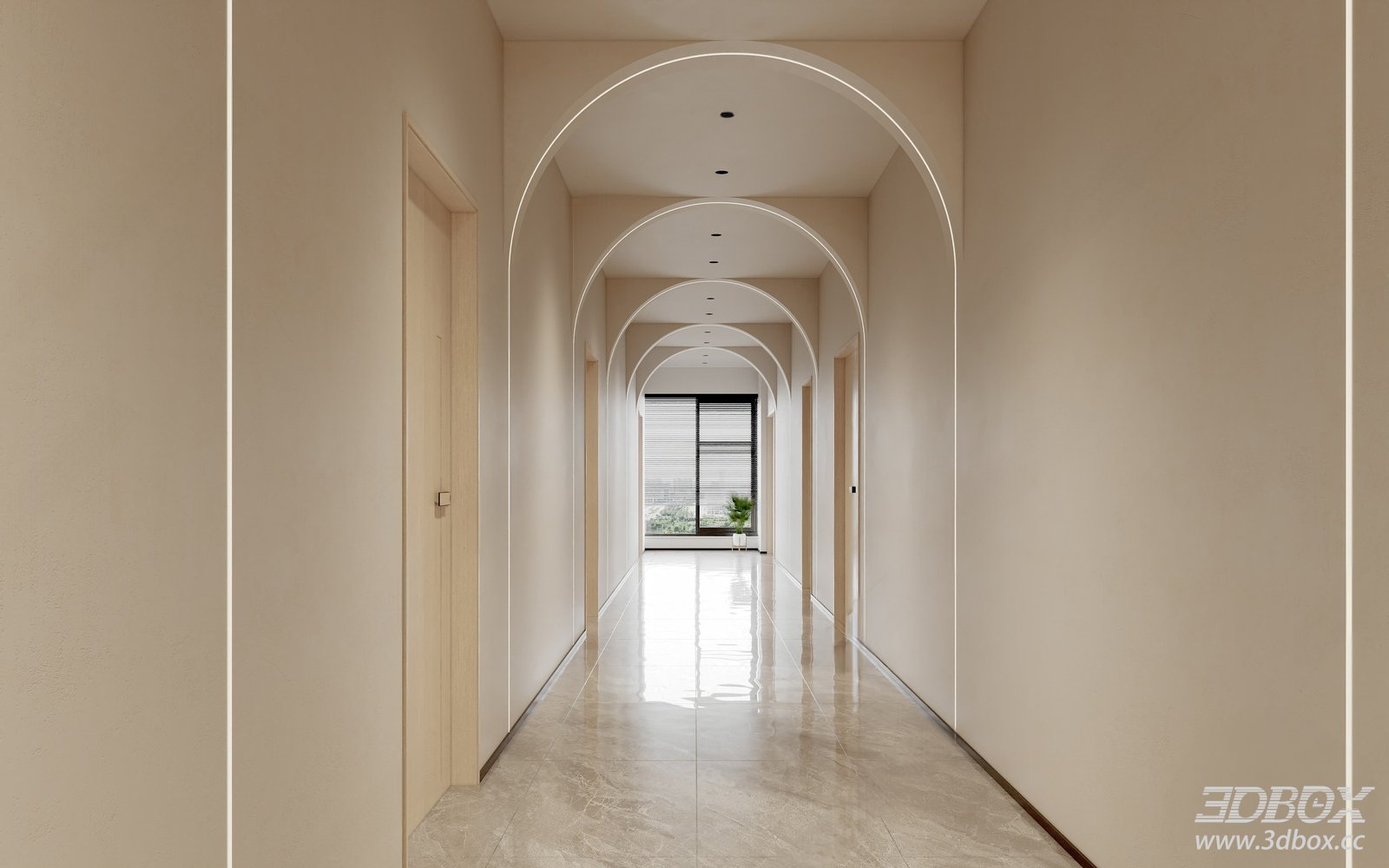 Modern Hallway 3D Model