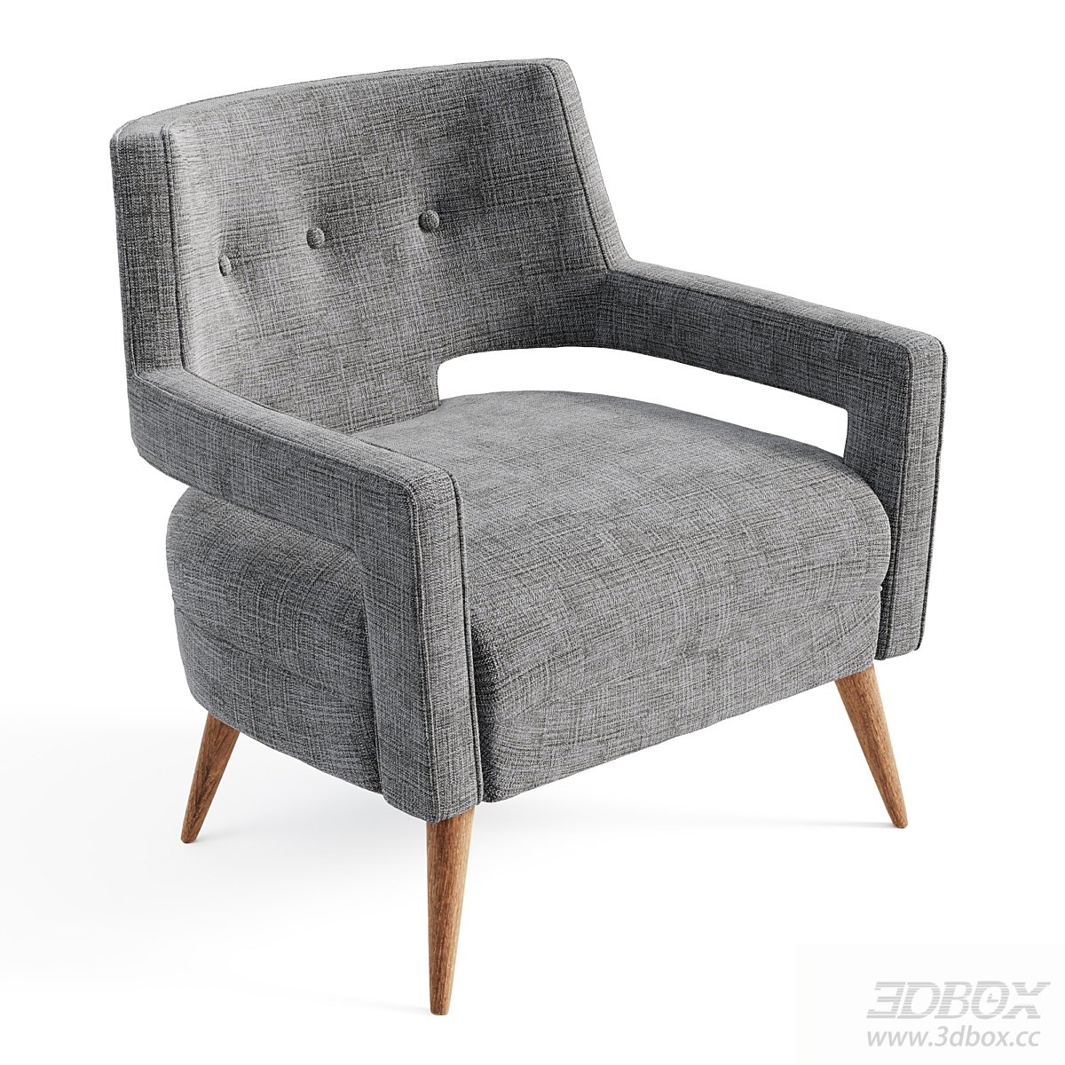Modern Armchair with Fabric Upholstery