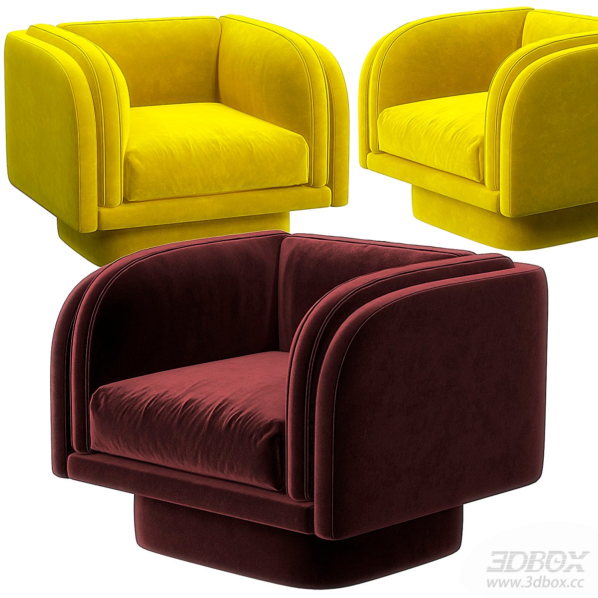 Modern Armchairs 3D Model