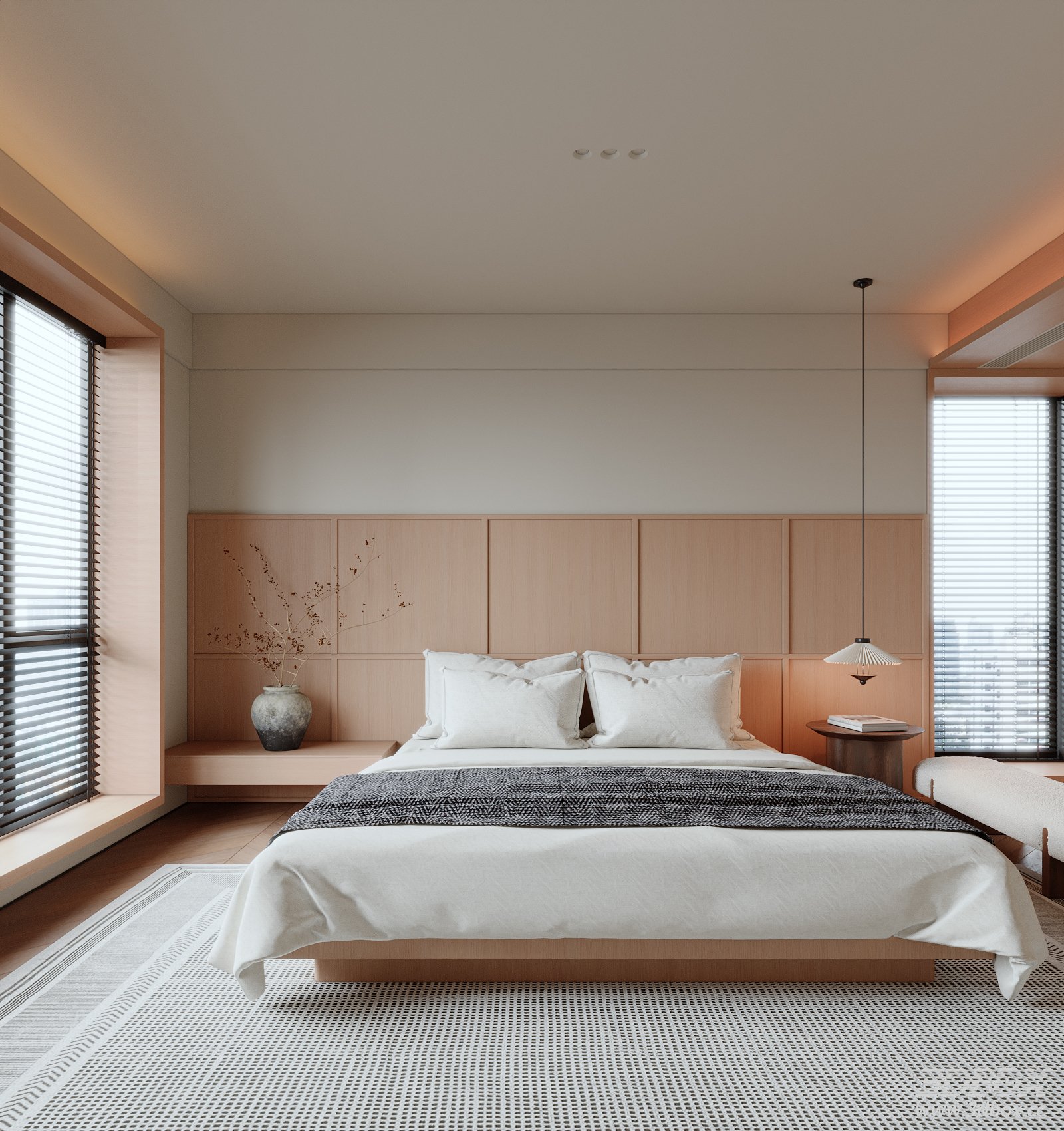 Modern Minimalist Bedroom 3D Model