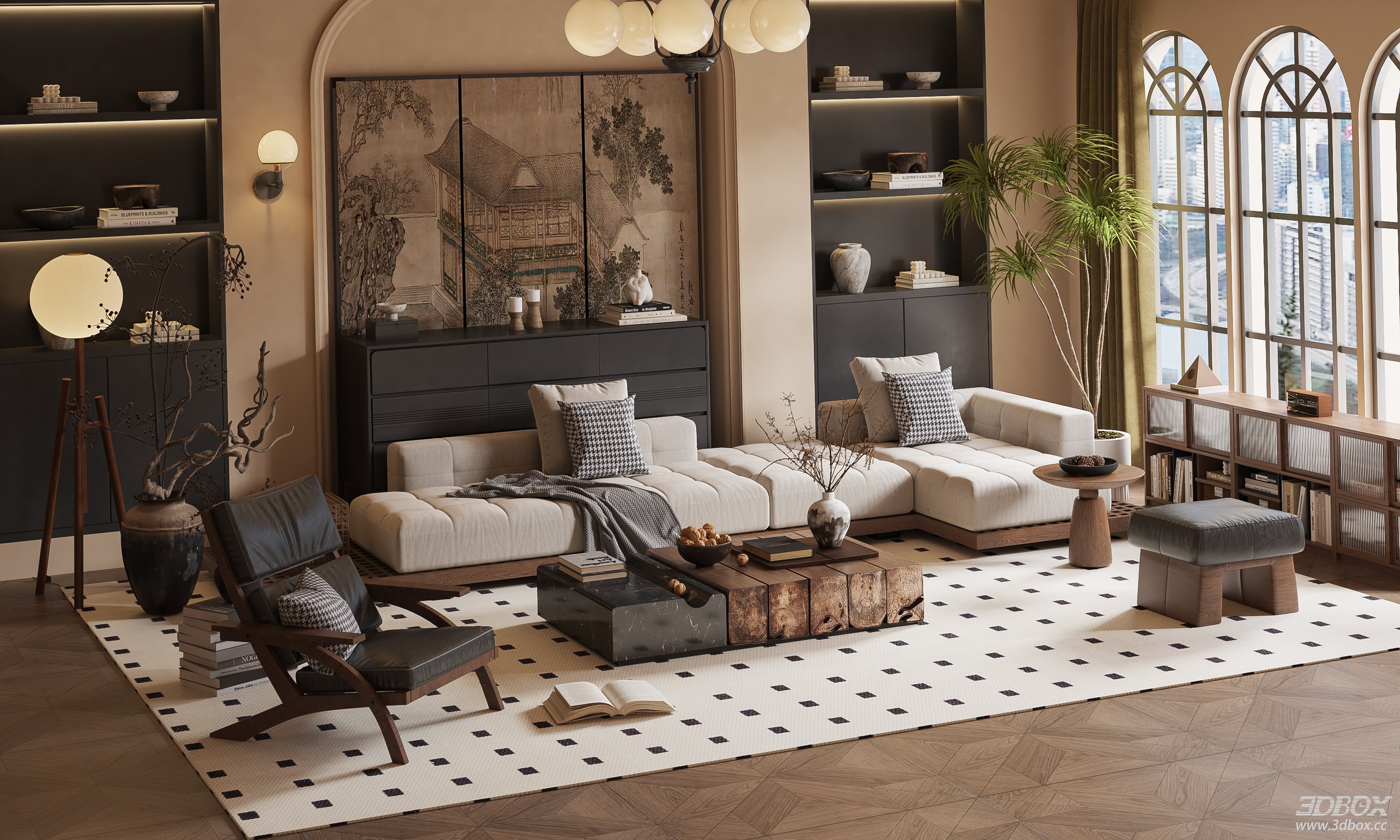 Modern Living Room 3D Model