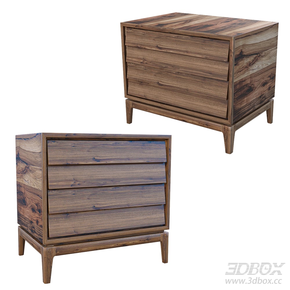 Wooden Chest of Drawers 3D Model