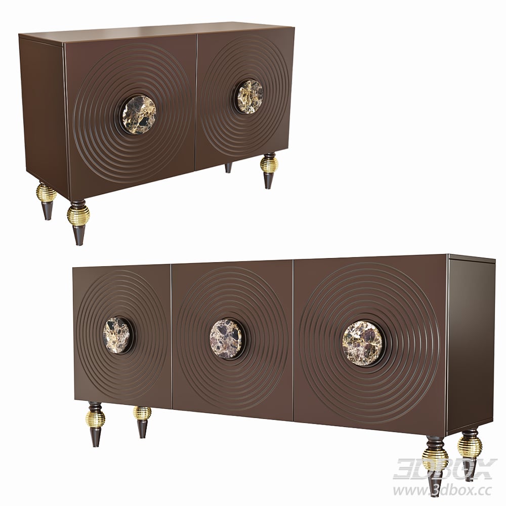 Sideboard with Circular Decorative Inlays