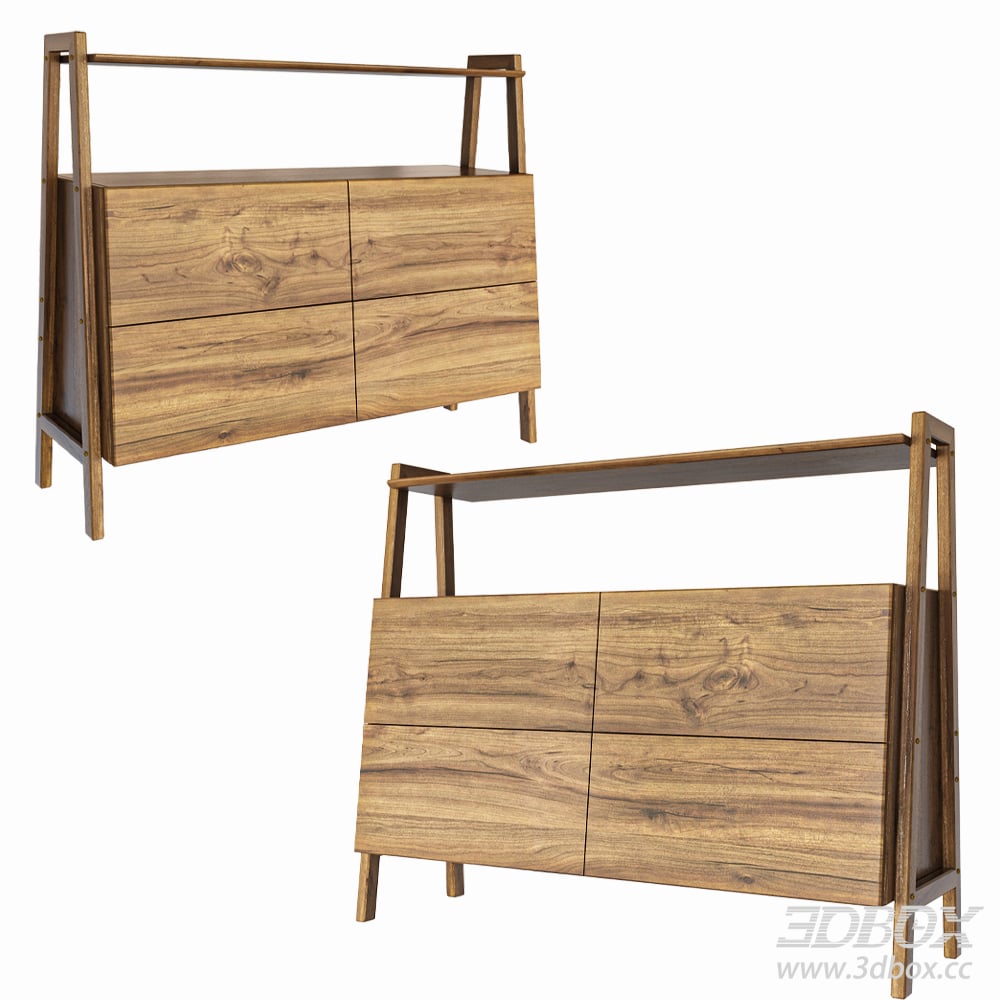 Wooden Sideboard 3D Model
