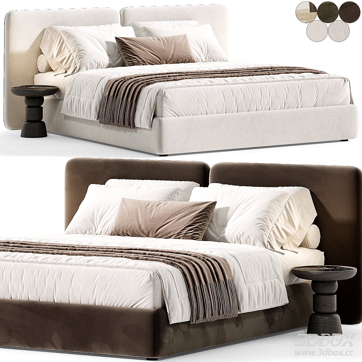 Modern Double Bed 3D Model