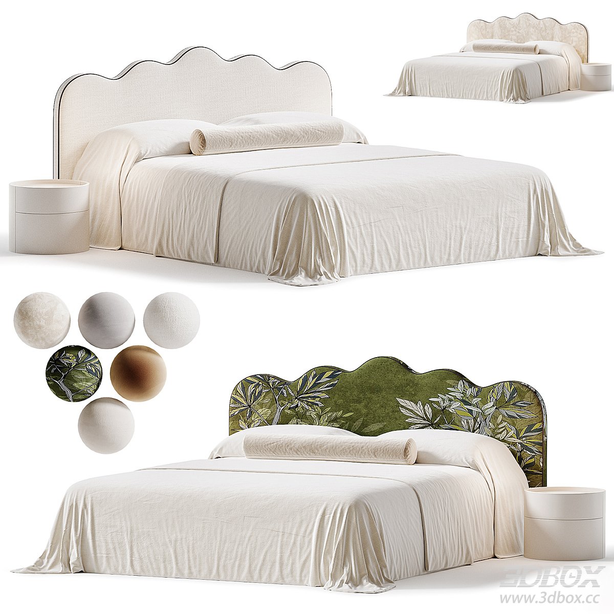 Double Bed with Decorative Headboard