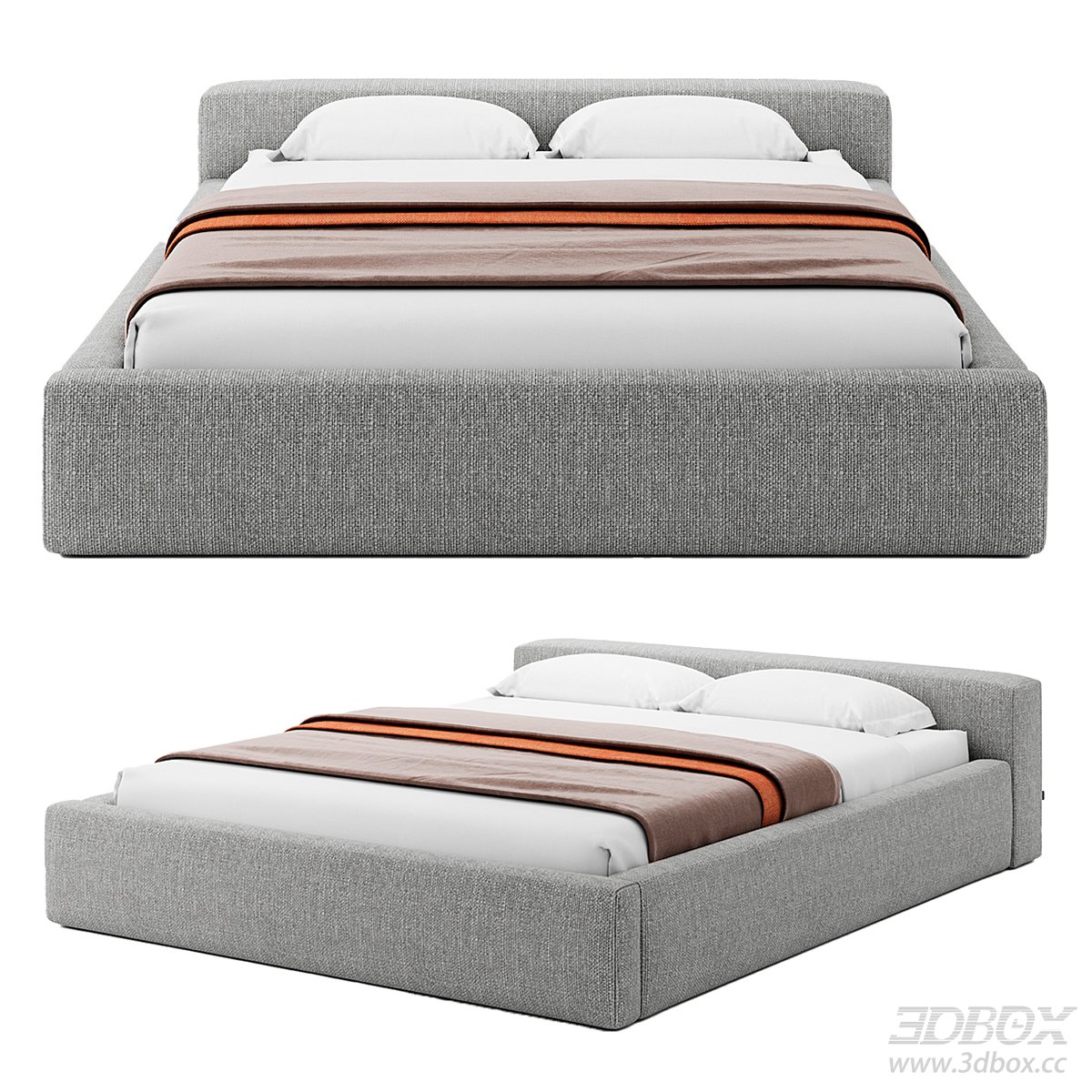 Modern Double Bed 3D Model