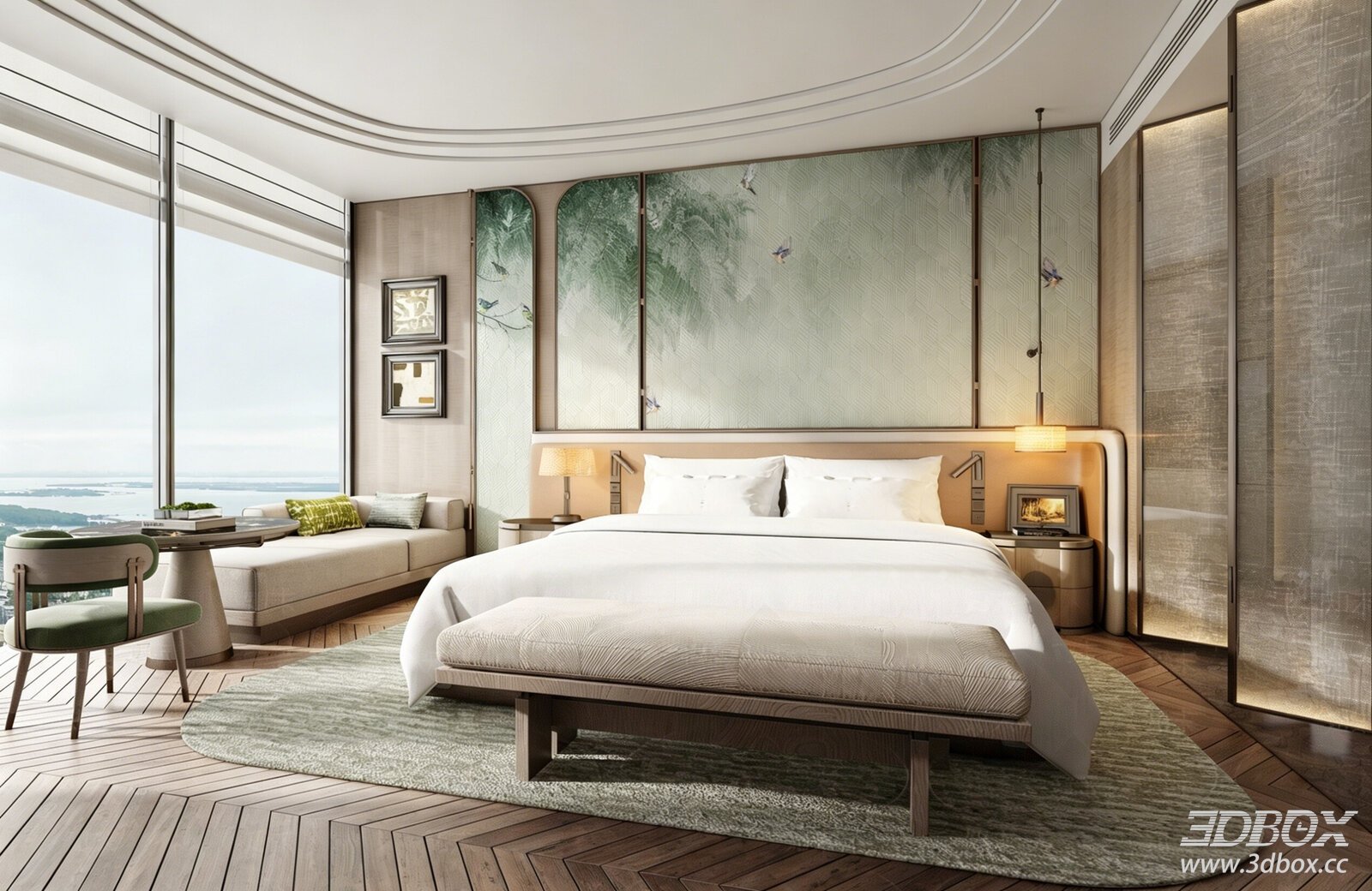 Modern Light Luxury Hotel Room Hotel Suite 3D Model