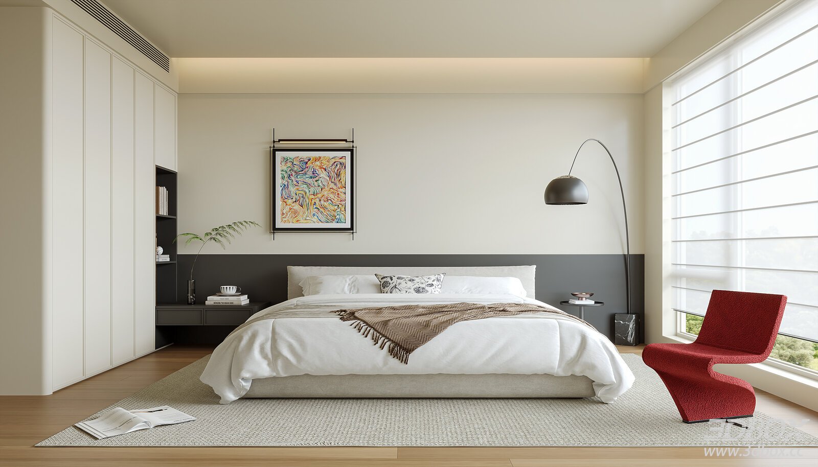 Modern Italian Bedroom 3D Model