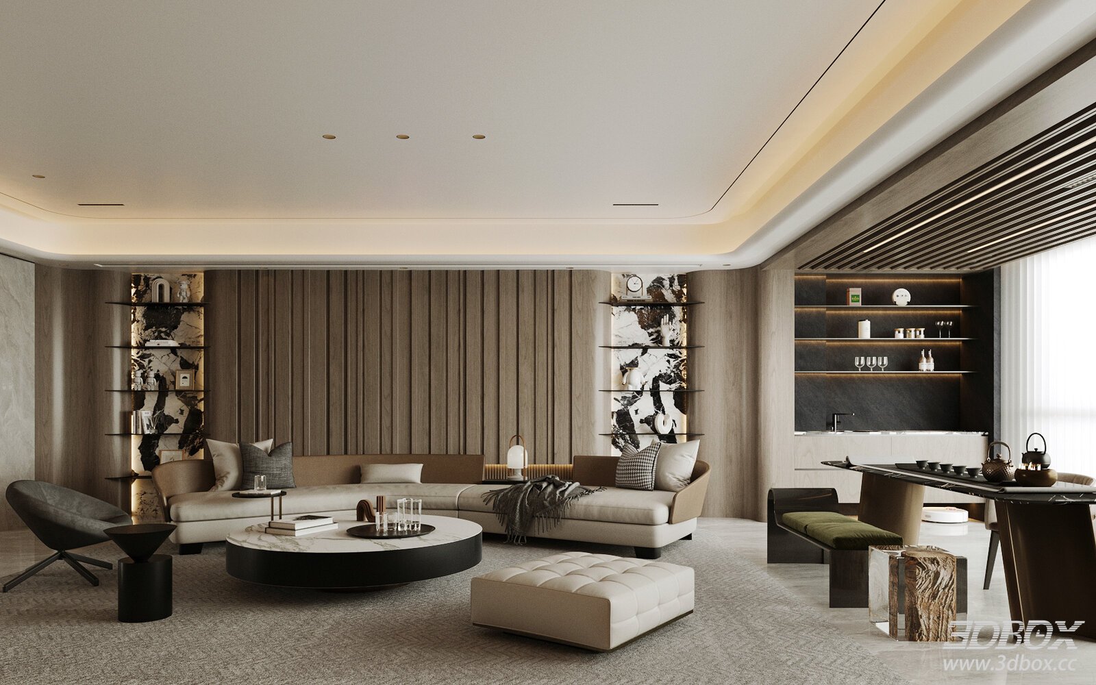 Modern Light Luxury Living Room Light Luxury Italian Living Room Sofa Coffee Table Set Premium Gray Living Room No Main Light Living Room Open Plan Living Room[ID_