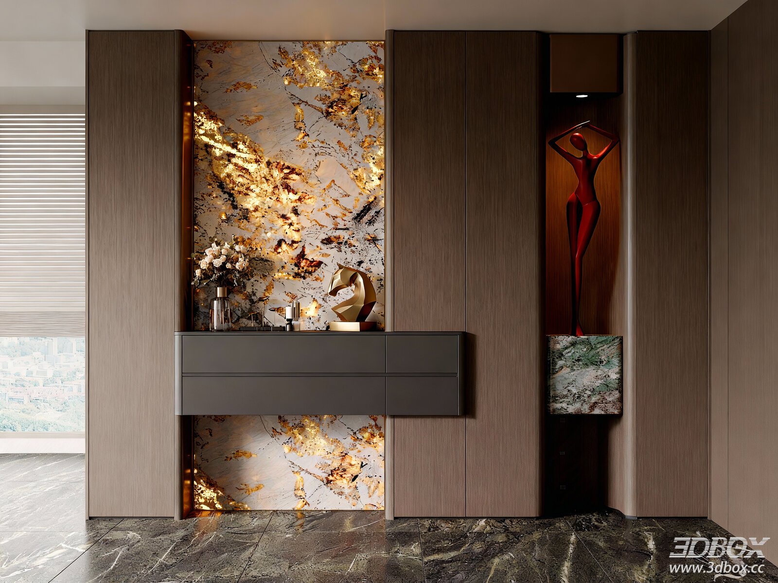 Modern Italian Entryway Villa Entryway Entryway Decor Corridor Entryway Light Luxury Entryway End View