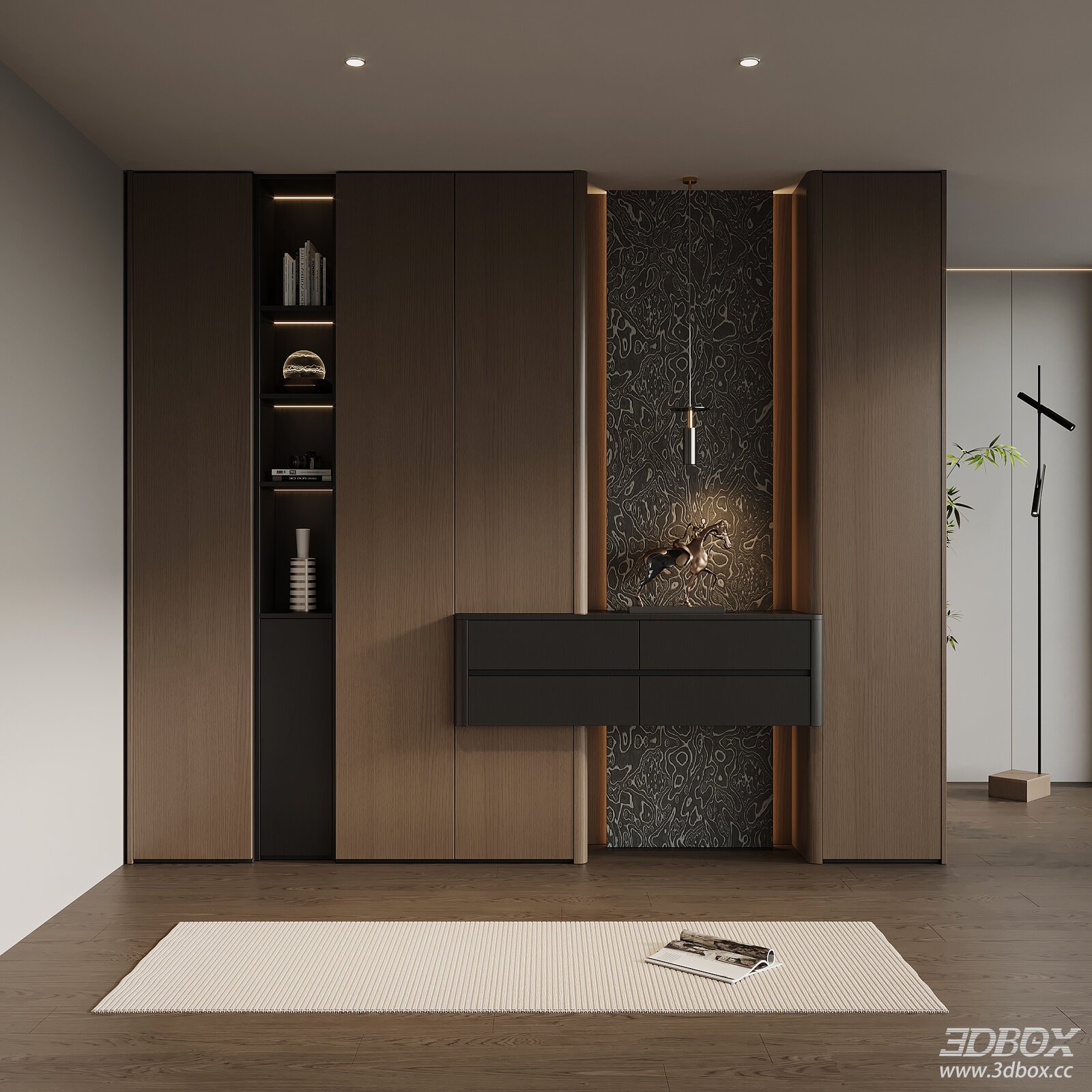 Italian Minimalist Entryway Entrance Shoe Cabinet Entryway Background