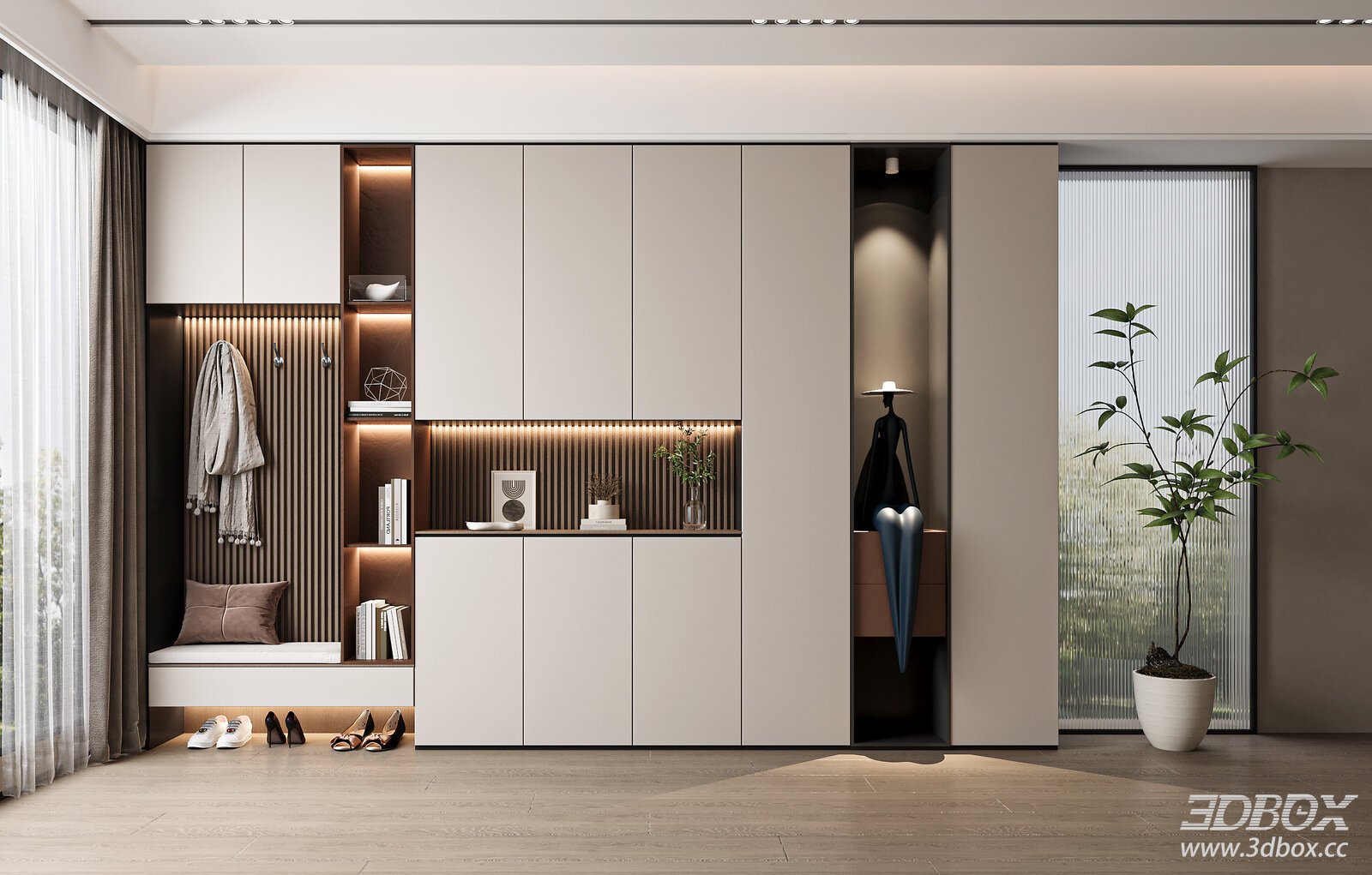 Modern Entryway Shoe Cabinet