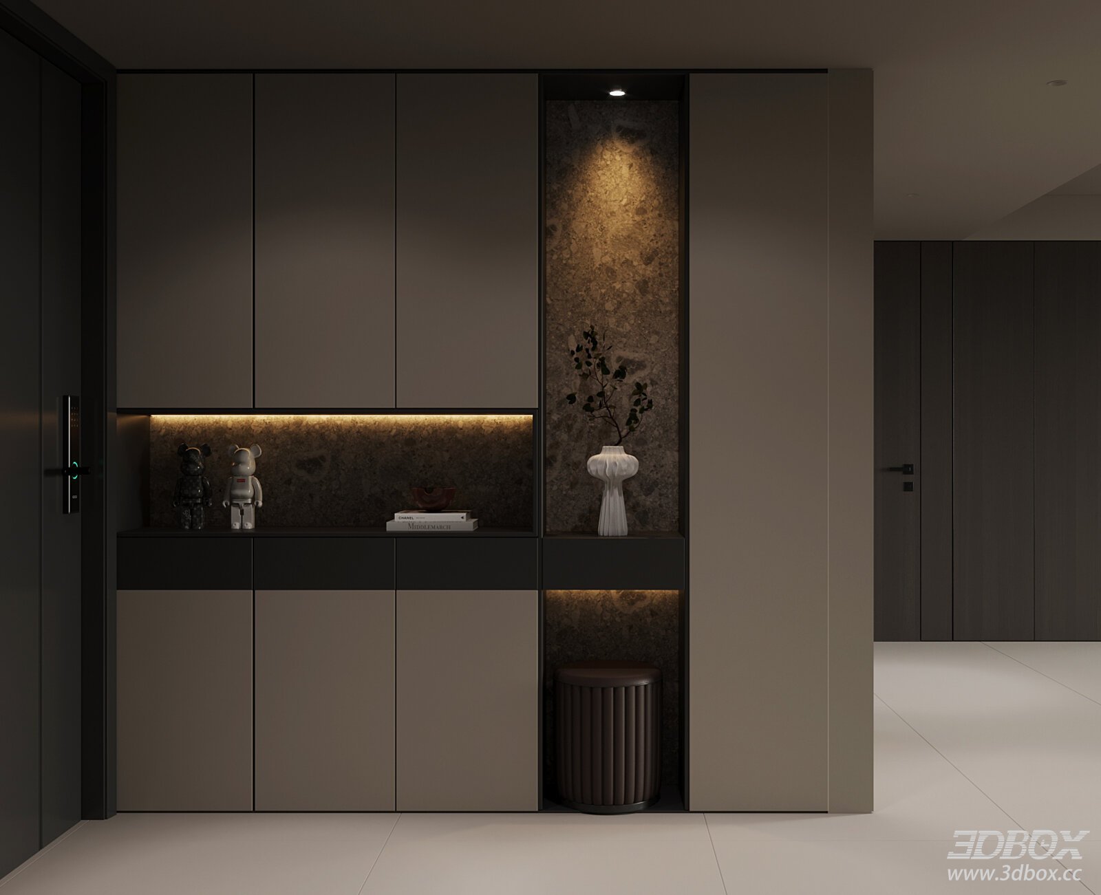 Italian Minimalist Entryway Entrance Shoe Cabinet