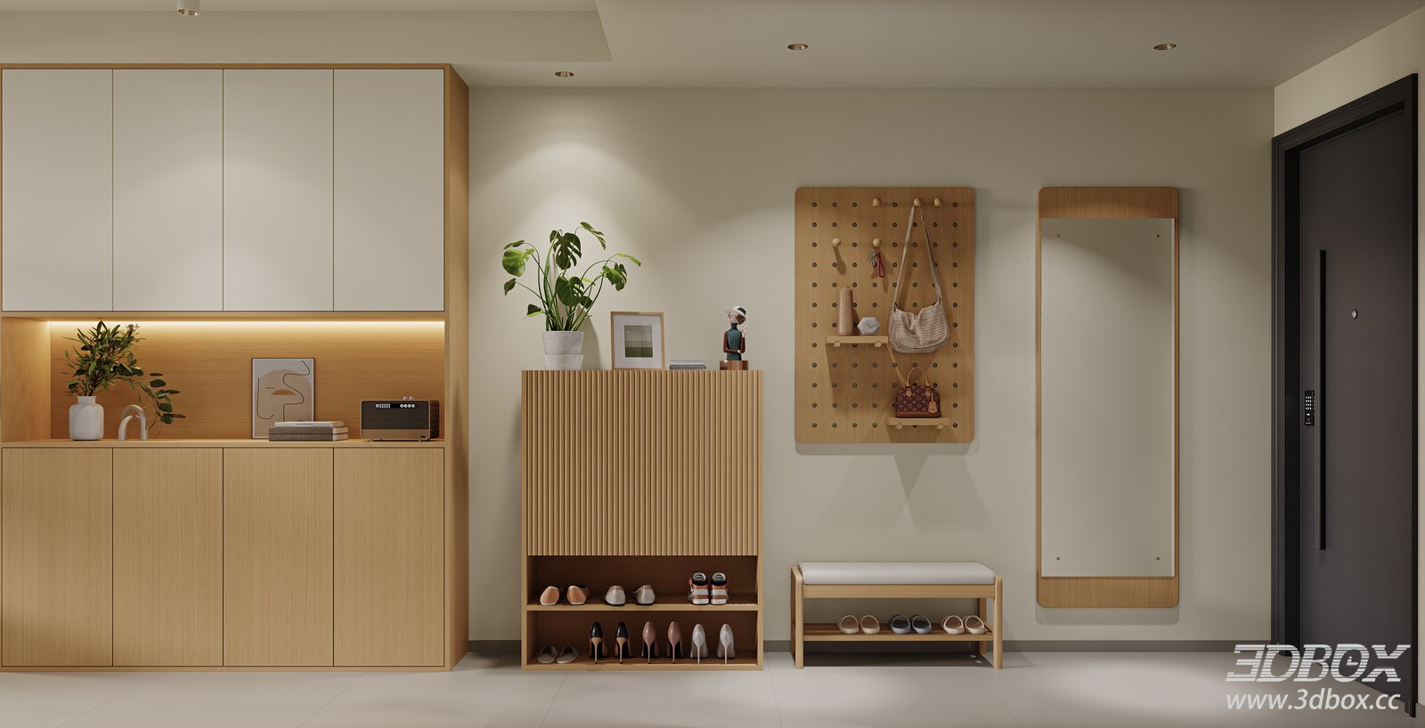 Wood Entryway Wood Shoe Cabinet Wood