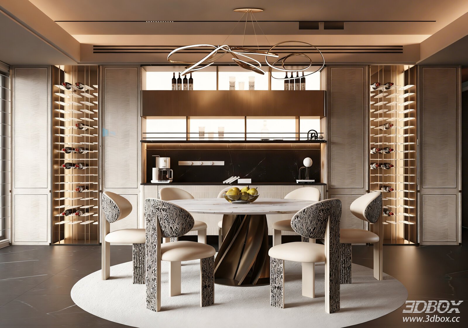 Modern Light Luxury Dining Room Dining Room Dining Table Chandelier