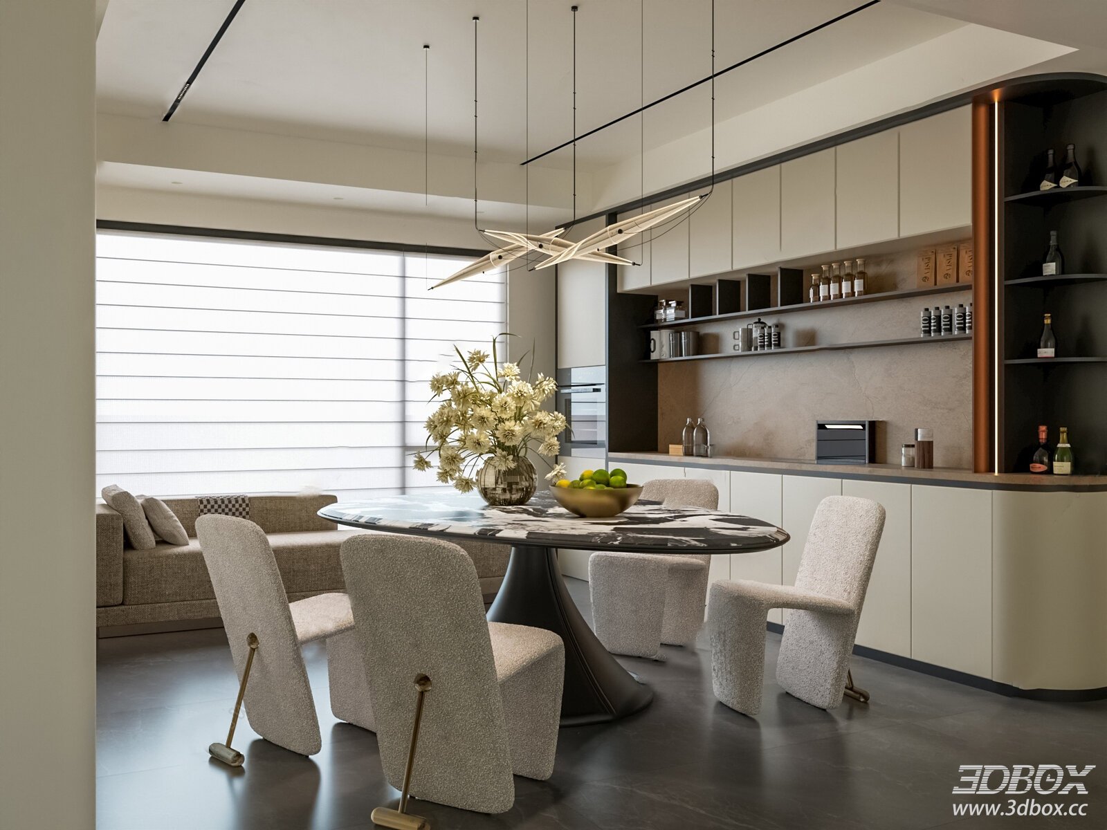 Modern Light Luxury Dining Room Modern Dining Room Dining Table Round Table Sideboard Dining Room Chandelier Dining Chair Dining Table[ID_