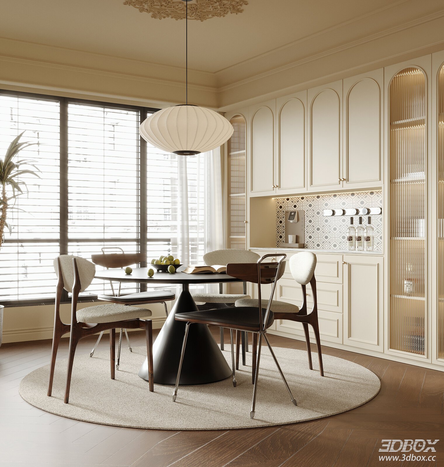 French Dining Room Dining Table Sideboard Wine Cabinet
