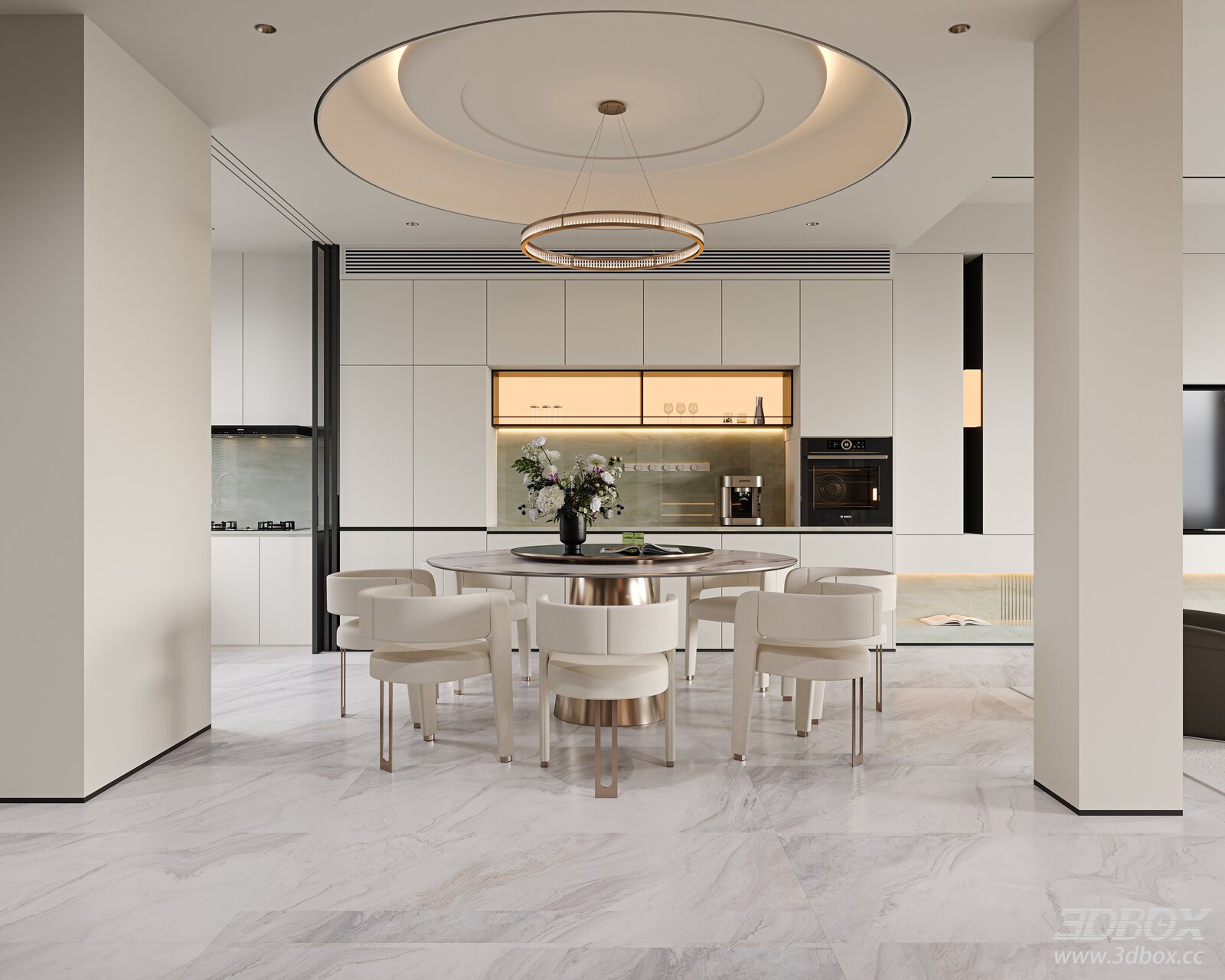 Modern Light Luxury Dining Room Italian Light Luxury Dining Room Dining Table Sideboard Chandelier