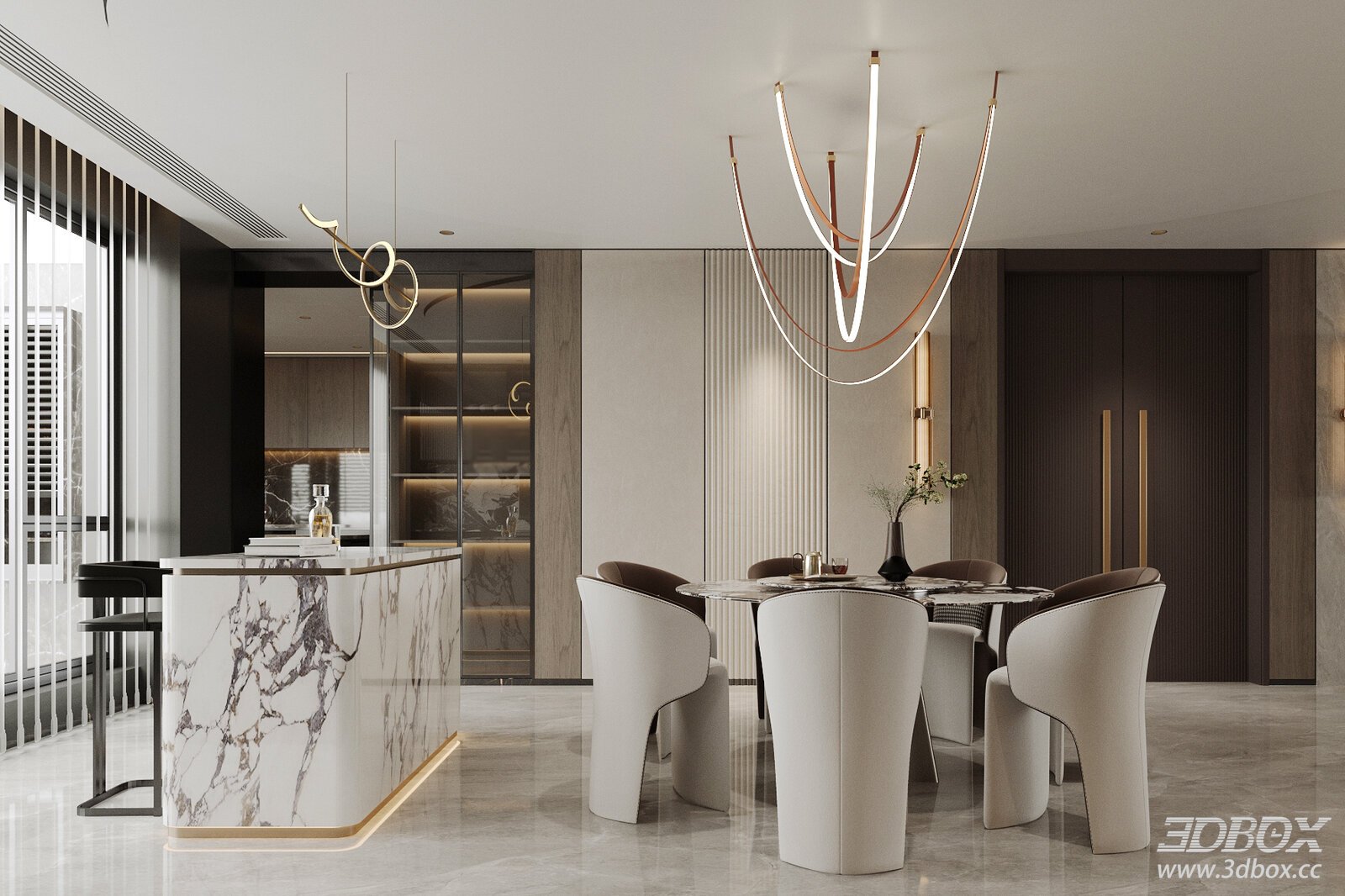 Modern Italian Round Table Dining Room Light Luxury Italian Dining Room Dining Room Dining Room Light Luxury Dining Table Dining Table[ID_
