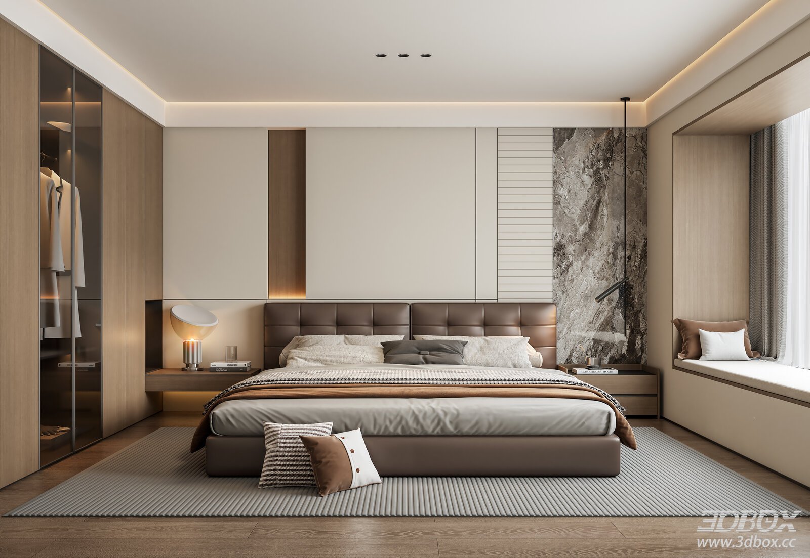 Italian Light Luxury Master Bedroom Sofa Bedroom Background Wall Bedroom Bedroom Wardrobed