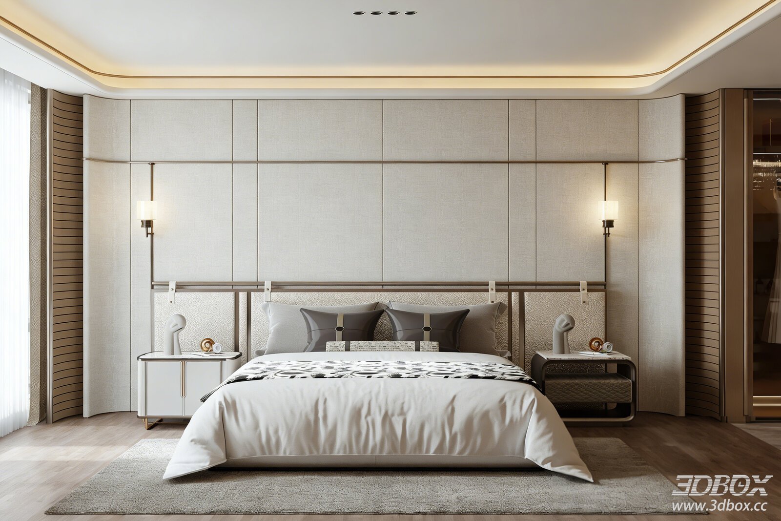 Modern Light Luxury Master Bedroom Light Luxury Bedroom Light Luxury Bedroom Background Wall Bedroom Background Wall
