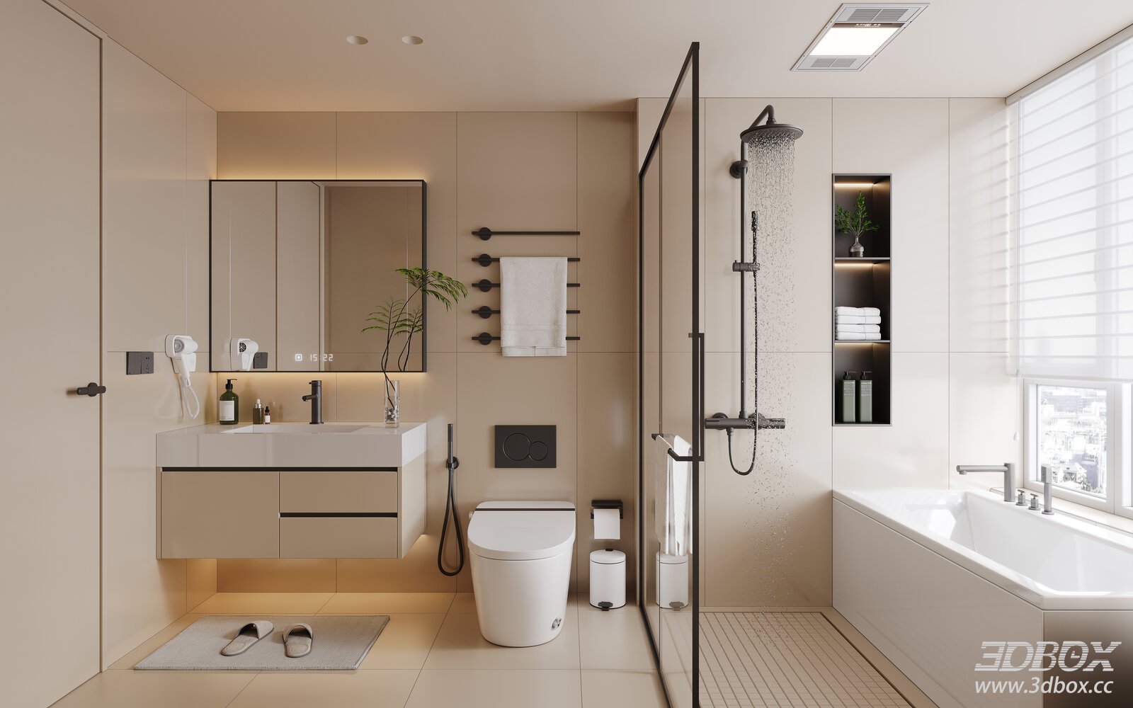 Modern Cream Style Bathroom
