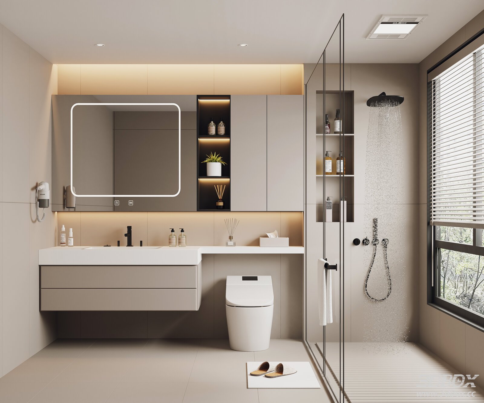 Modern Cream Style Bathroom