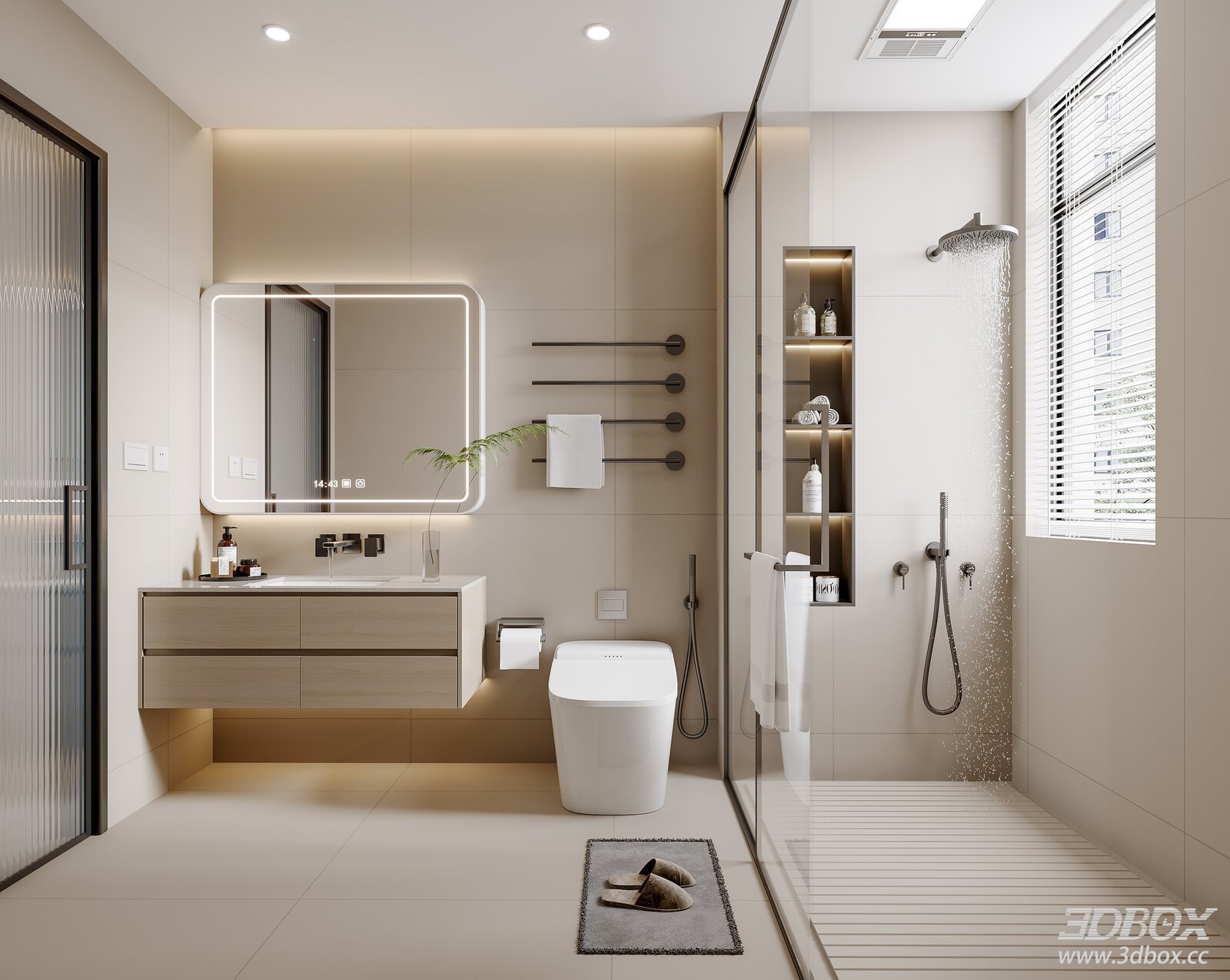 Modern Cream Style Bathroom