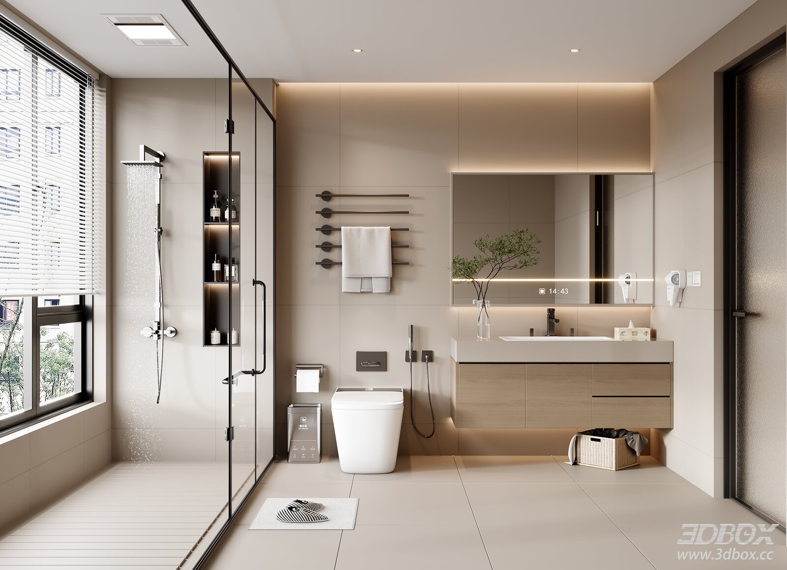 Modern Cream Style Bathroom