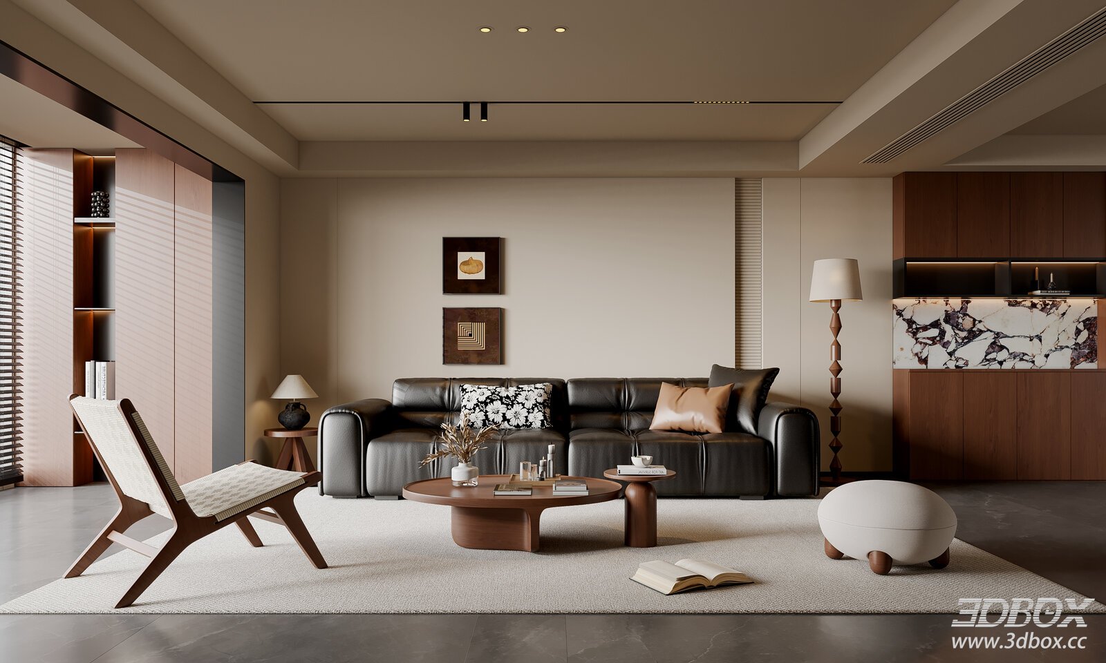 Modern Vintage Living Room Sofa Coffee Table Sofa Lounge Chair Floor Lamp [ID_