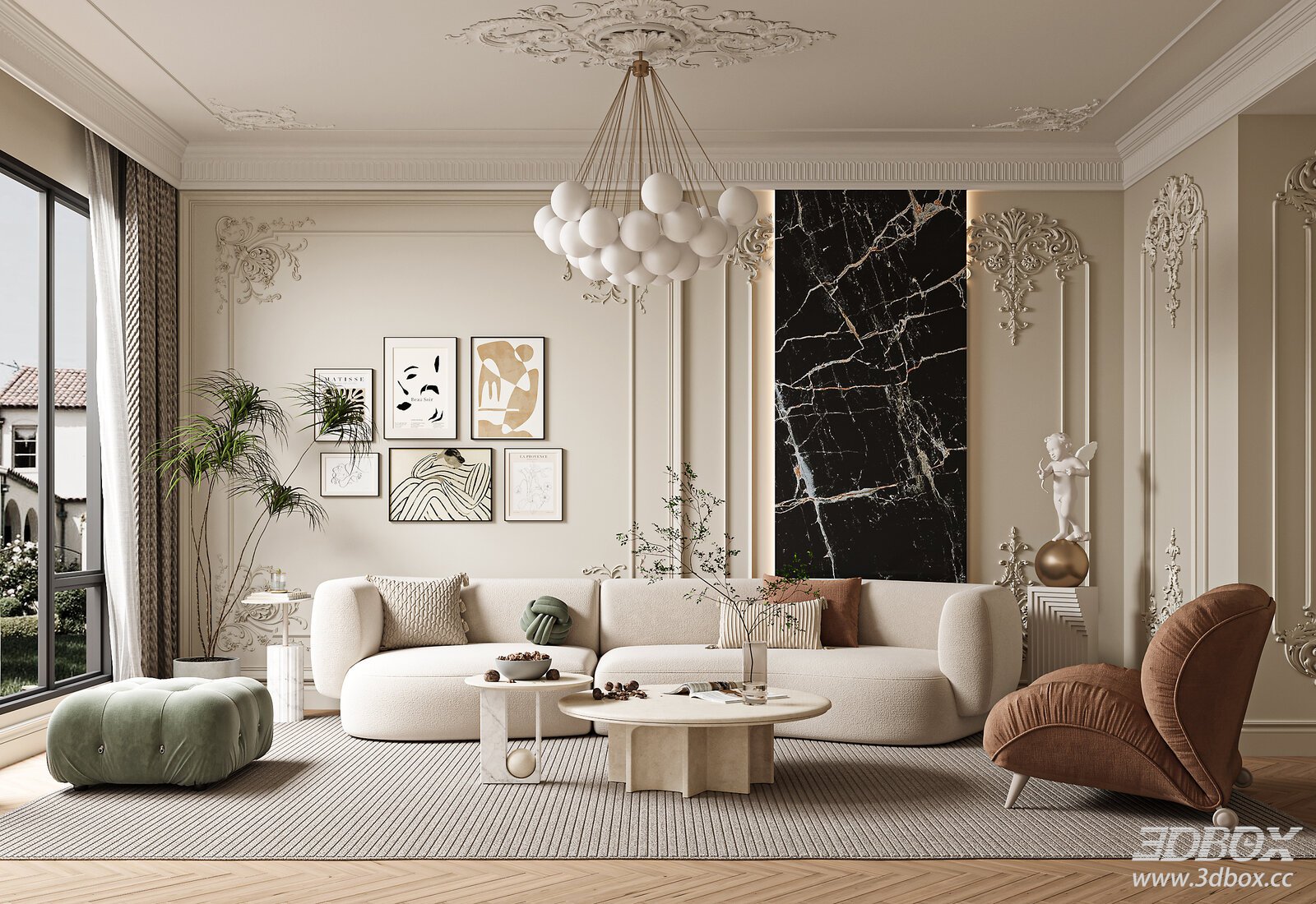 French Cream Style Living Room