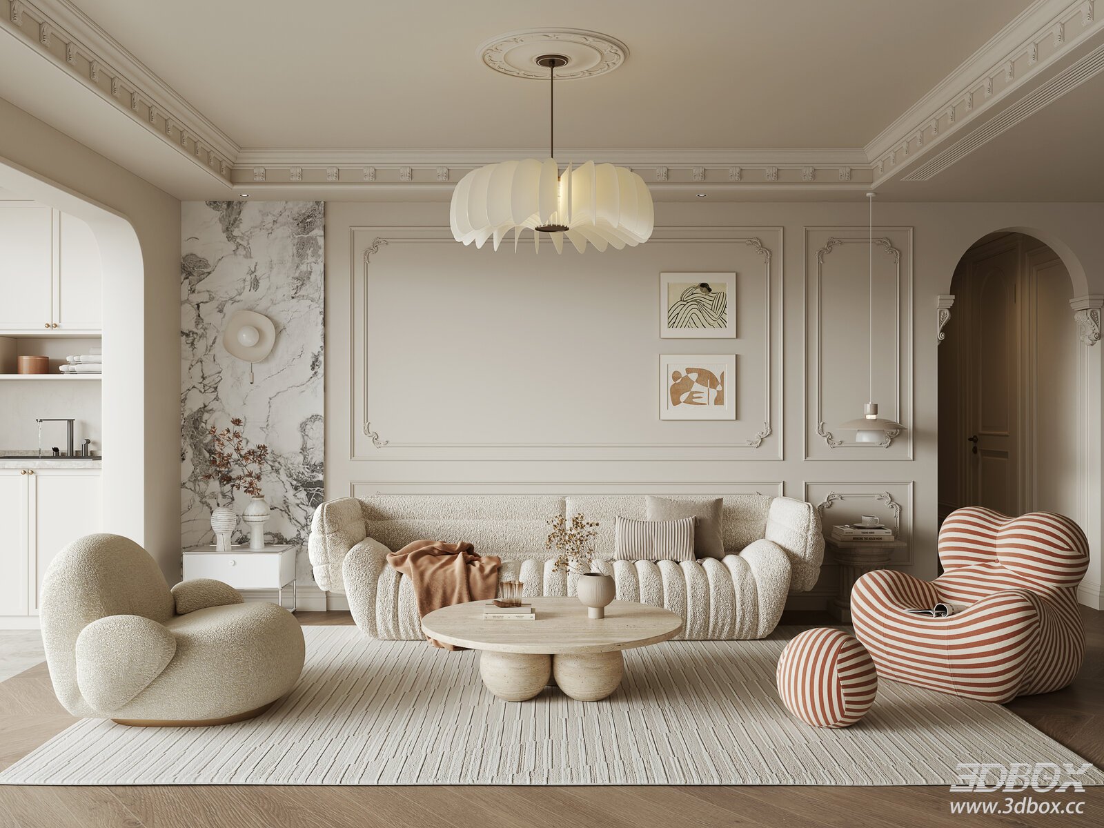 French Cream Style Living Room