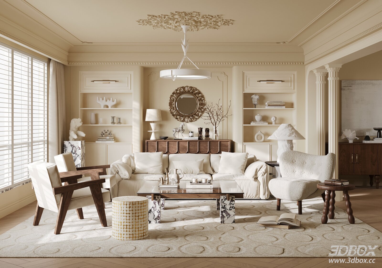 French Cream Style Living Room