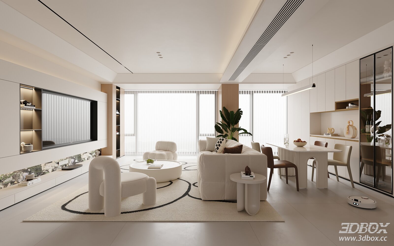 Modern Cream Style Dining Room Living Room Dining Room Sofa Coffee Table